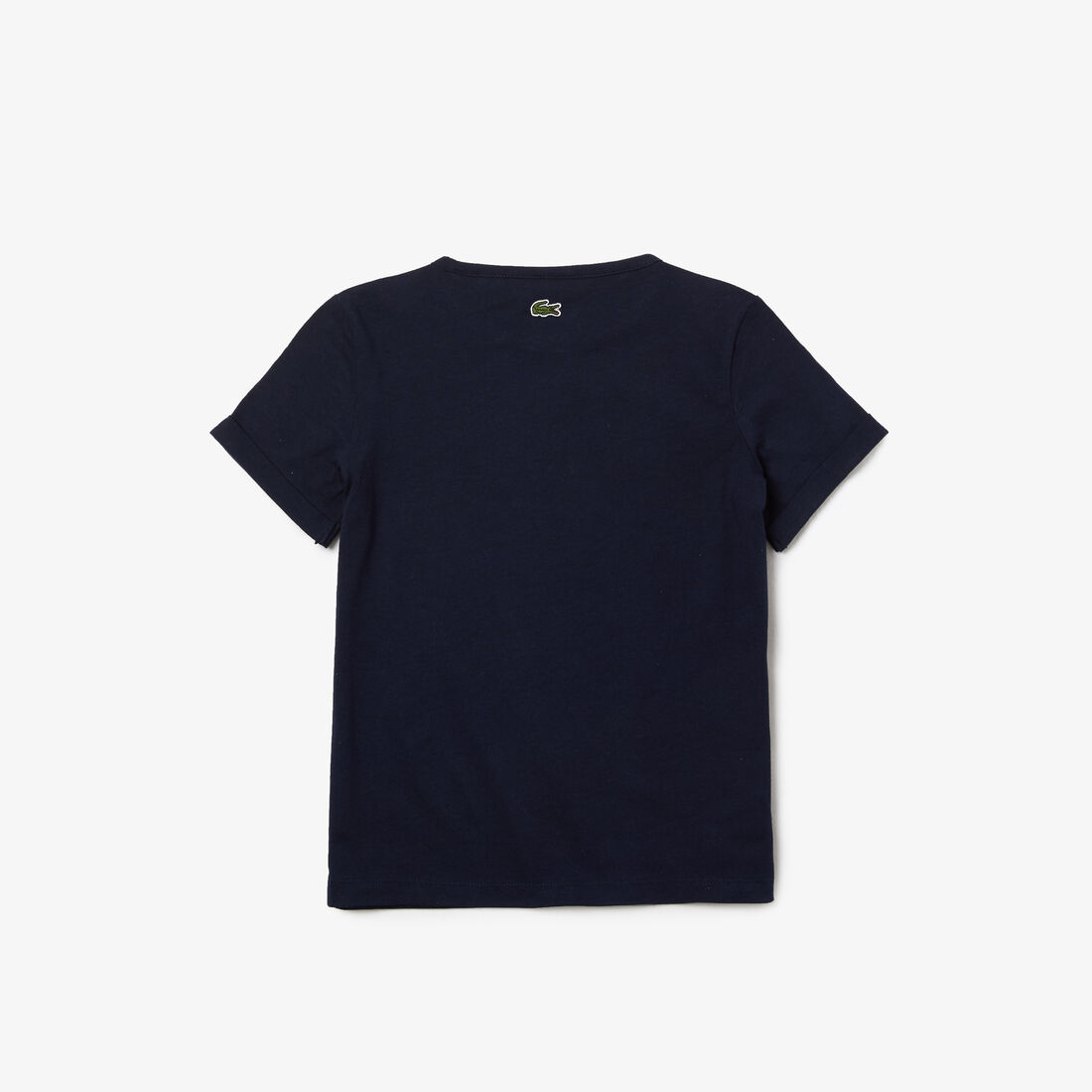 تيشيرت قطن بفتحة رقبة مستديرة وتمساح ملون للبنات تيشيرت قطن بفتحة رقبة مستديرة وتمساح ملون للبنات