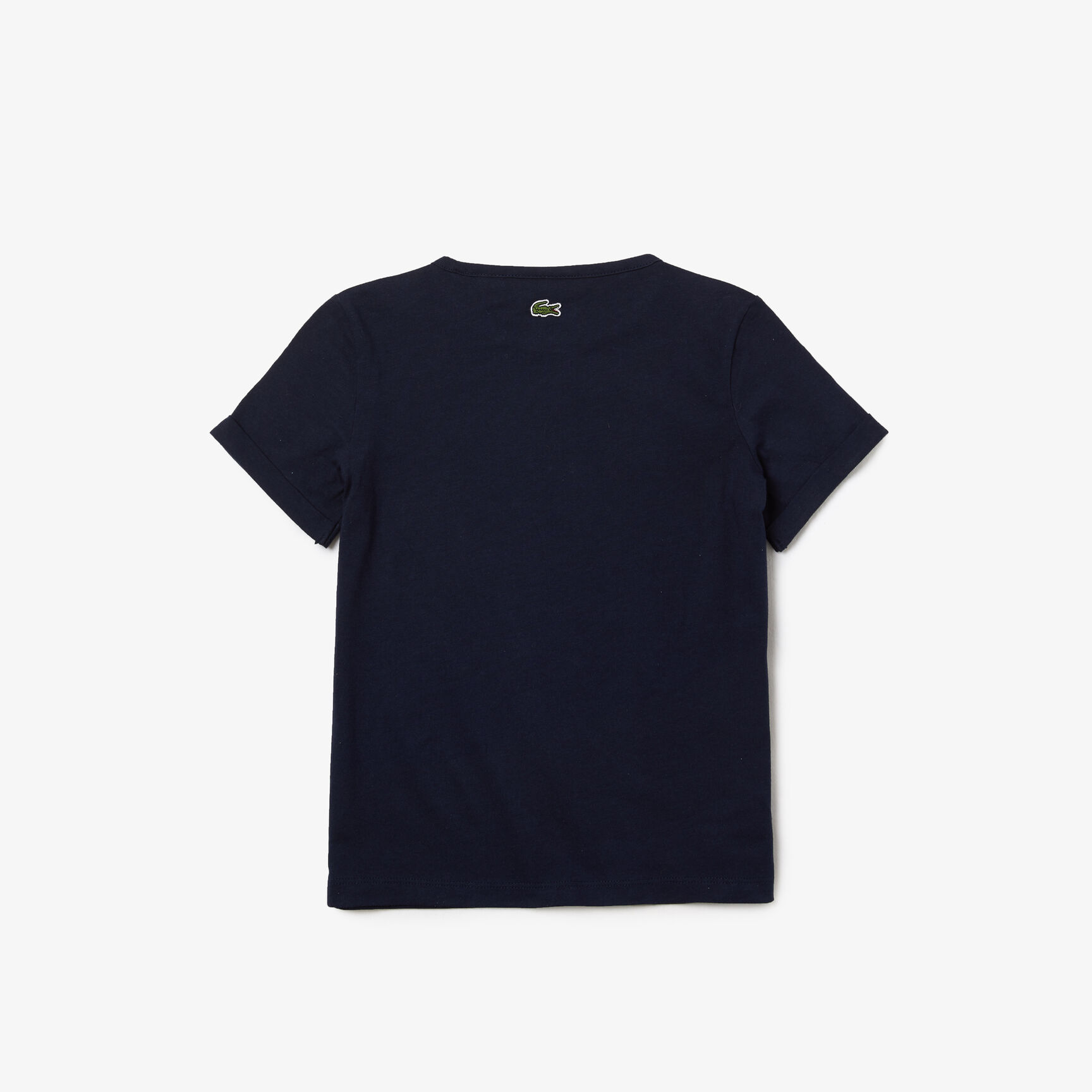 تيشيرت قطن بفتحة رقبة مستديرة وتمساح ملون للبنات تيشيرت قطن بفتحة رقبة مستديرة وتمساح ملون للبنات