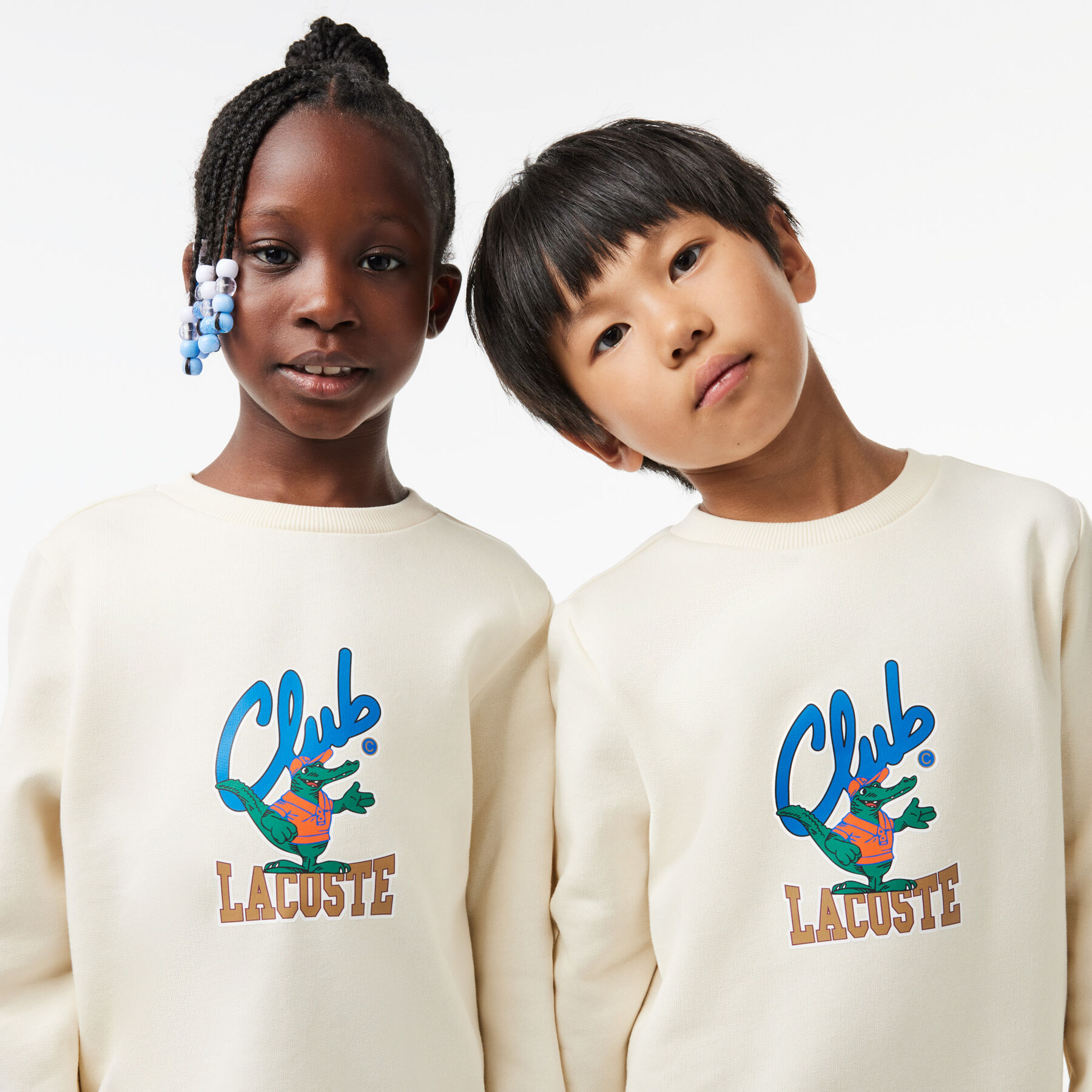lacoste contrast signature print sweatshirt