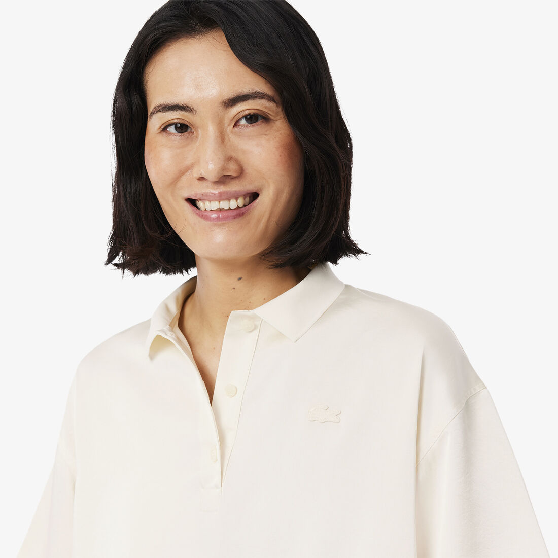 Oversized Silky Fluid Polo Shirt Oversized Silky Fluid Polo Shirt