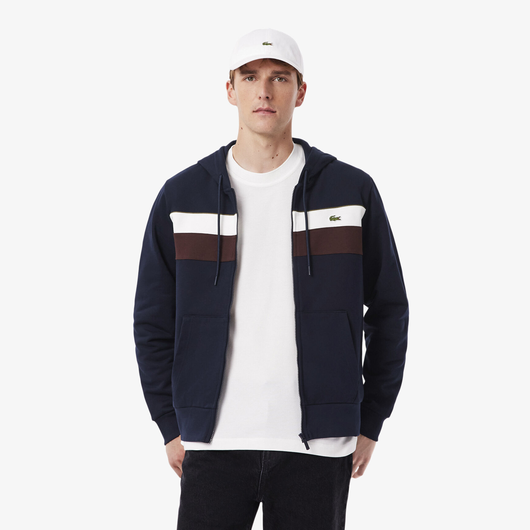 Zipped Colour-Block Hoodie Zipped Colour-Block Hoodie