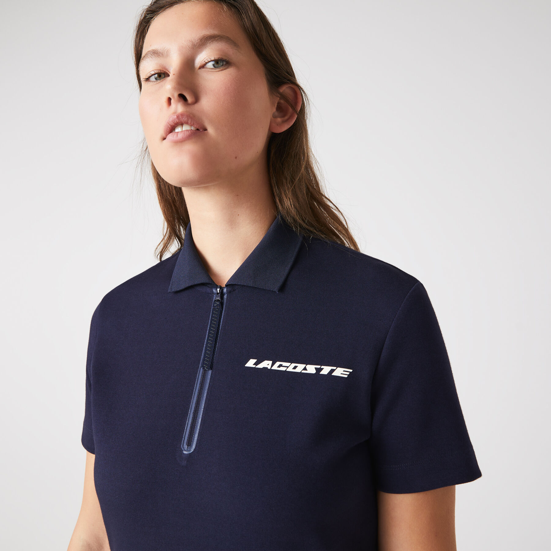 Women's Contrast Branded Two-Ply Jersey Polo Dress lacoste women s contrast branded two ply jersey polo dress