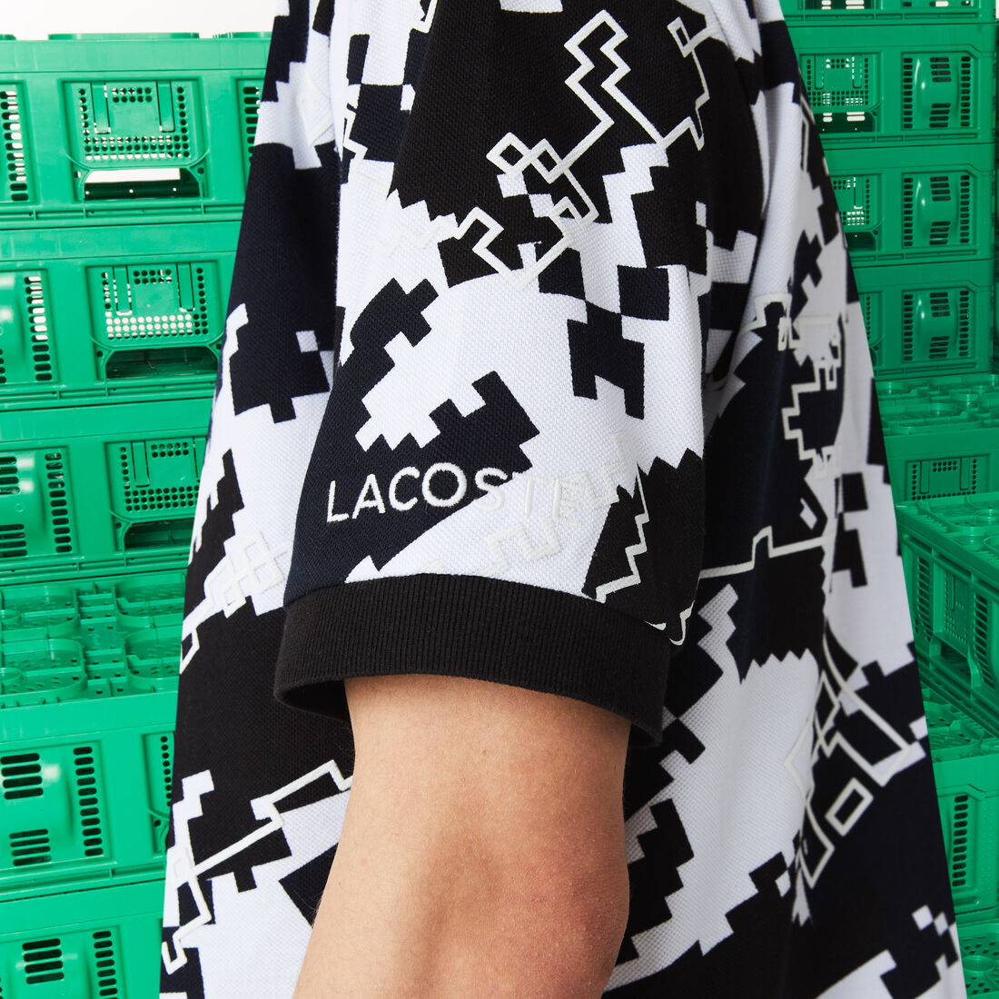 Men's Lacoste x Minecraft Print Organic Cotton Polo Shirt Men's Lacoste x Minecraft Print Organic Cotton Polo Shirt