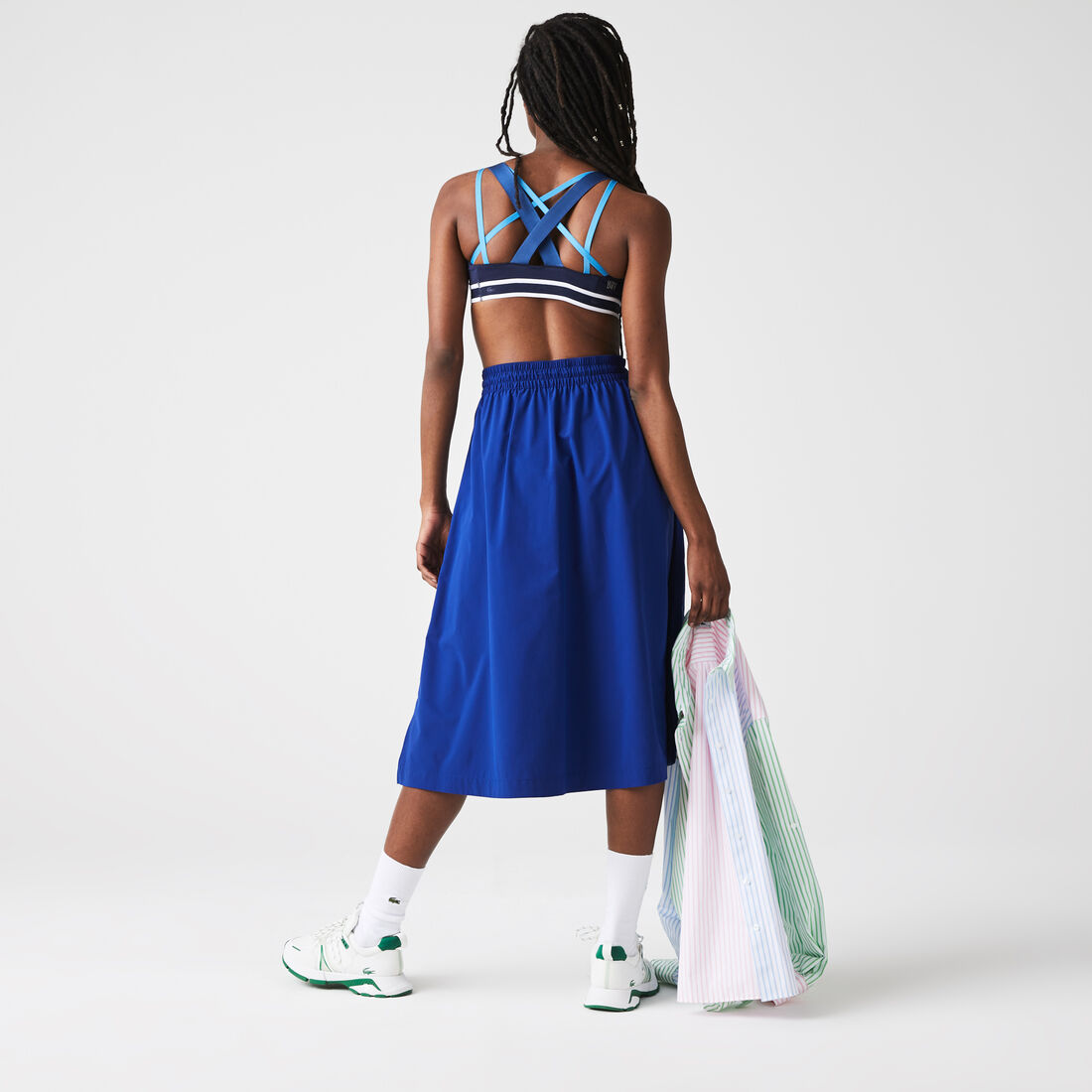 تنورة متوسطة الطول بخصر مطاطي للنساء تنورة متوسطة الطول بخصر مطاطي للنساء