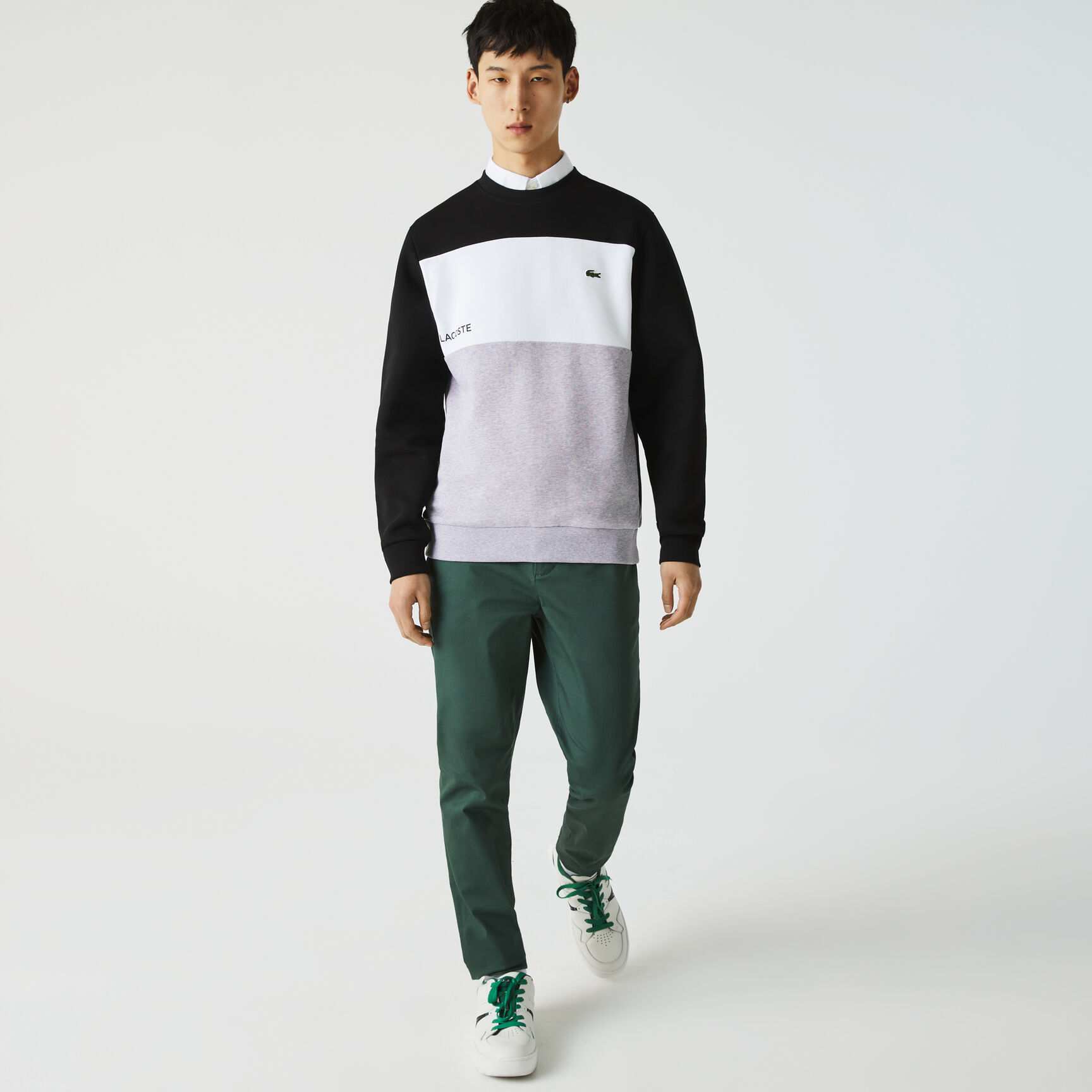 Men’s Lacoste Branded Color-Block Sweatshirt