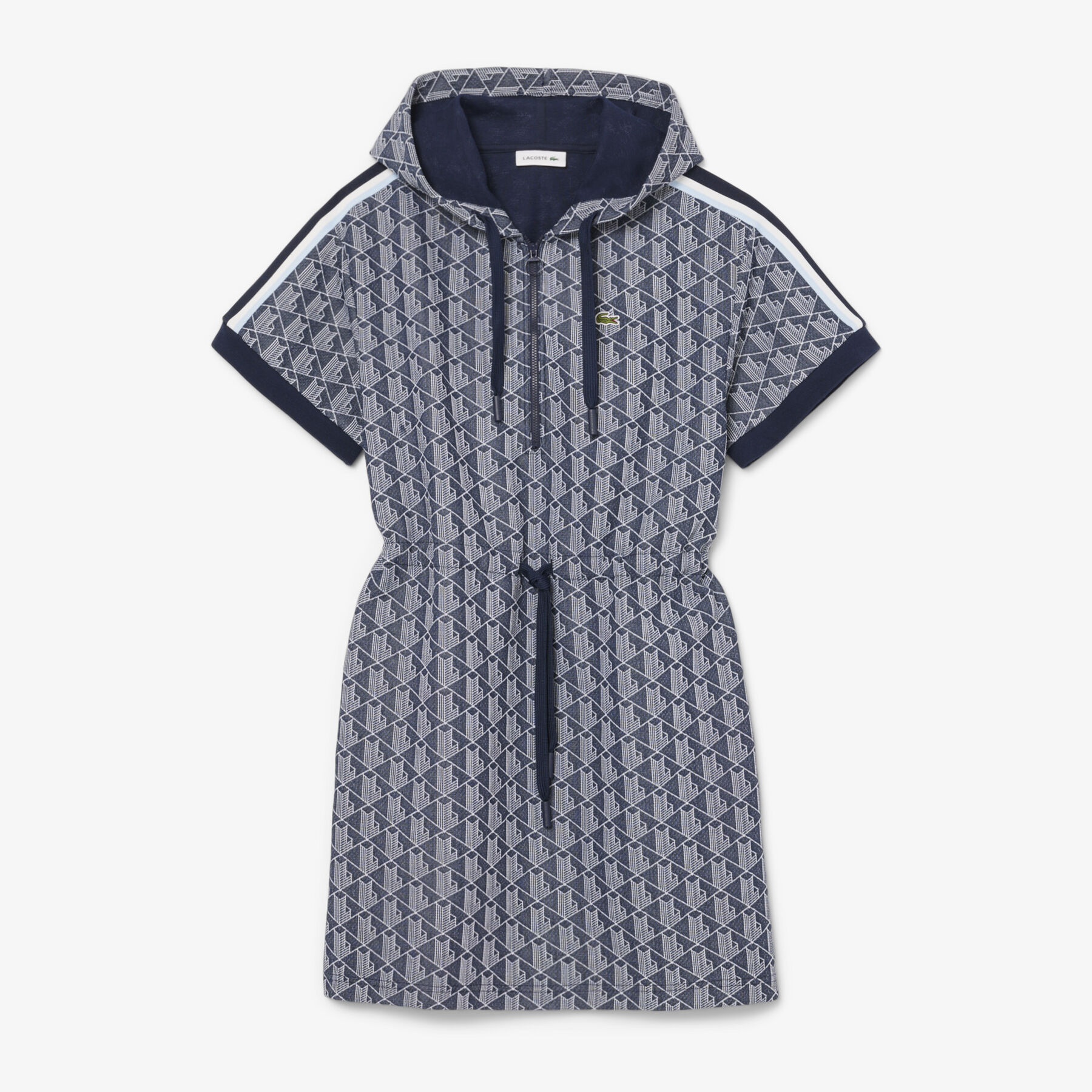 Jacquard Monogram Hoodie Dress lacoste jacquard monogram hoodie dress