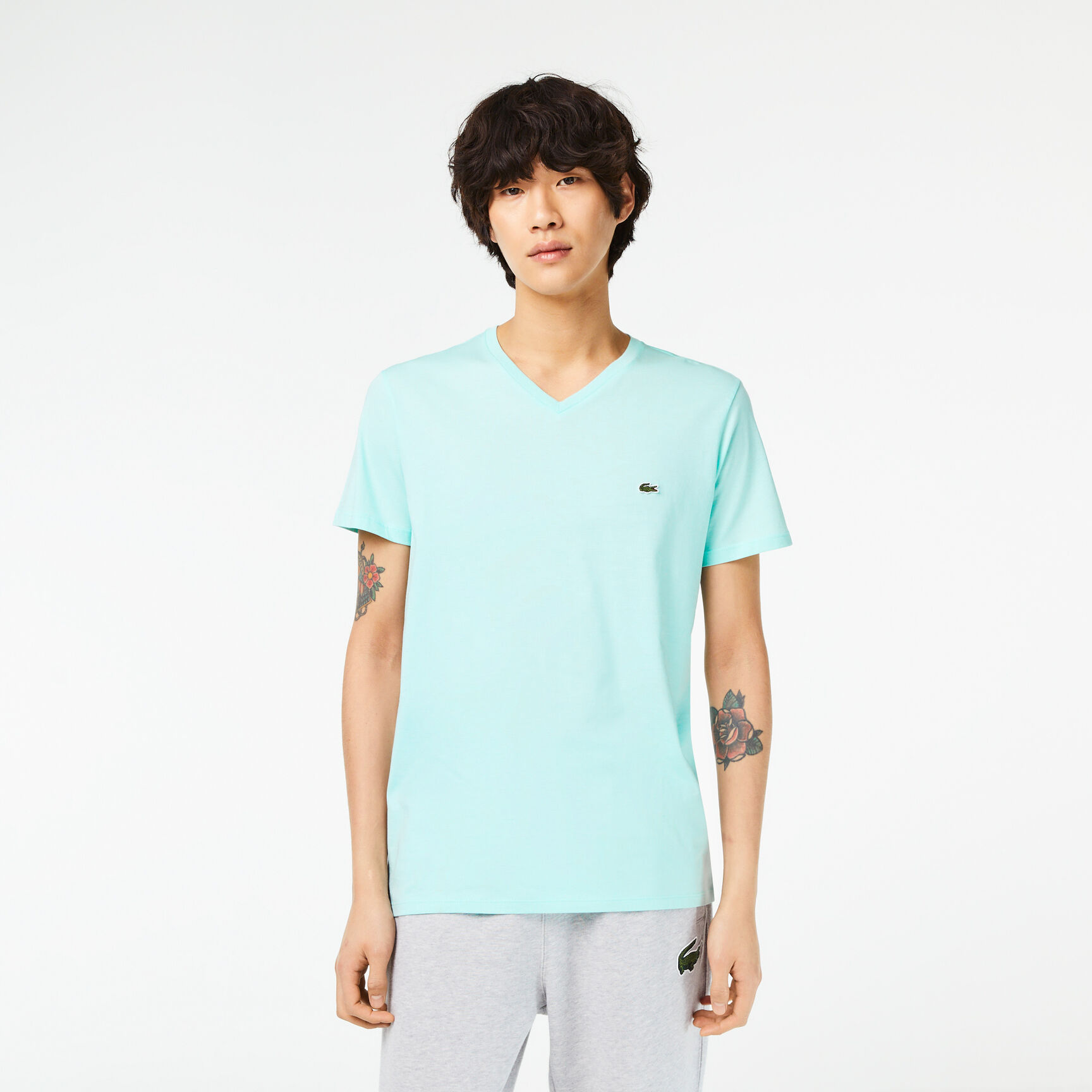 Lightweight Cotton Pima V Neck T-shirt