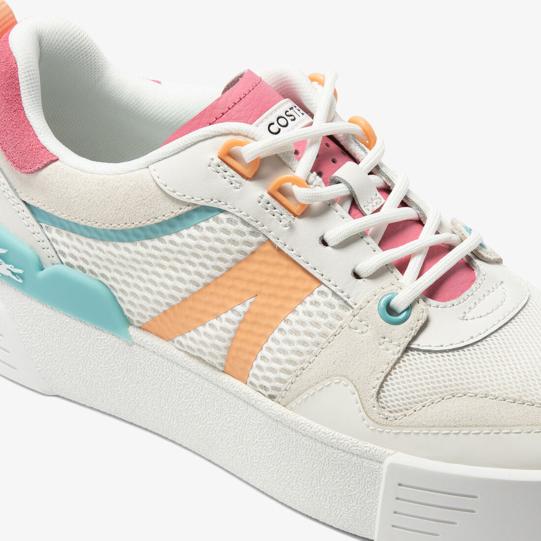 Women's Lacoste L002 Leather Heel Pop Trainers Women's Lacoste L002 Leather Heel Pop Trainers