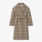 Water-Repellent Plaid Wrap Coat