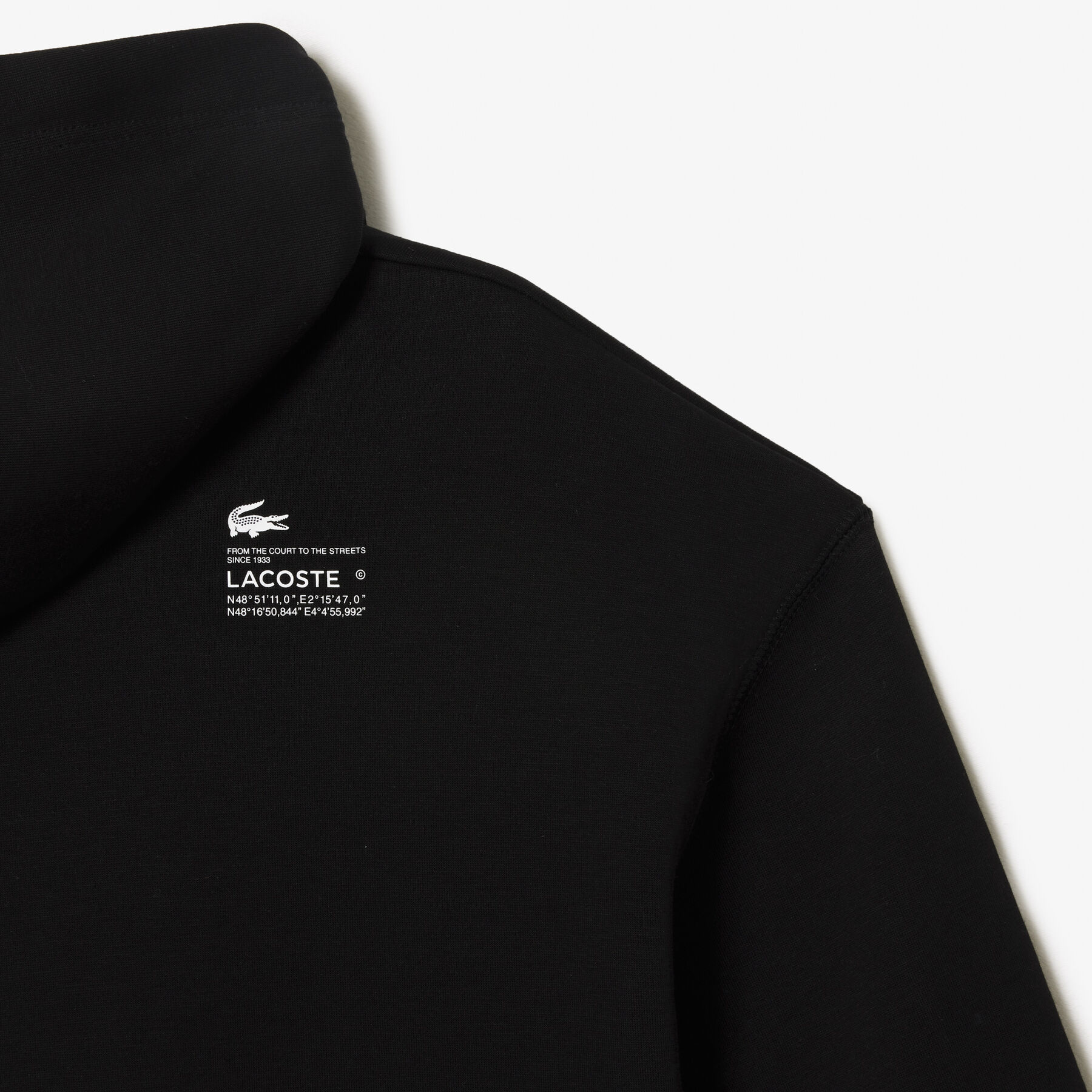 lacoste short cut cotton hoodie