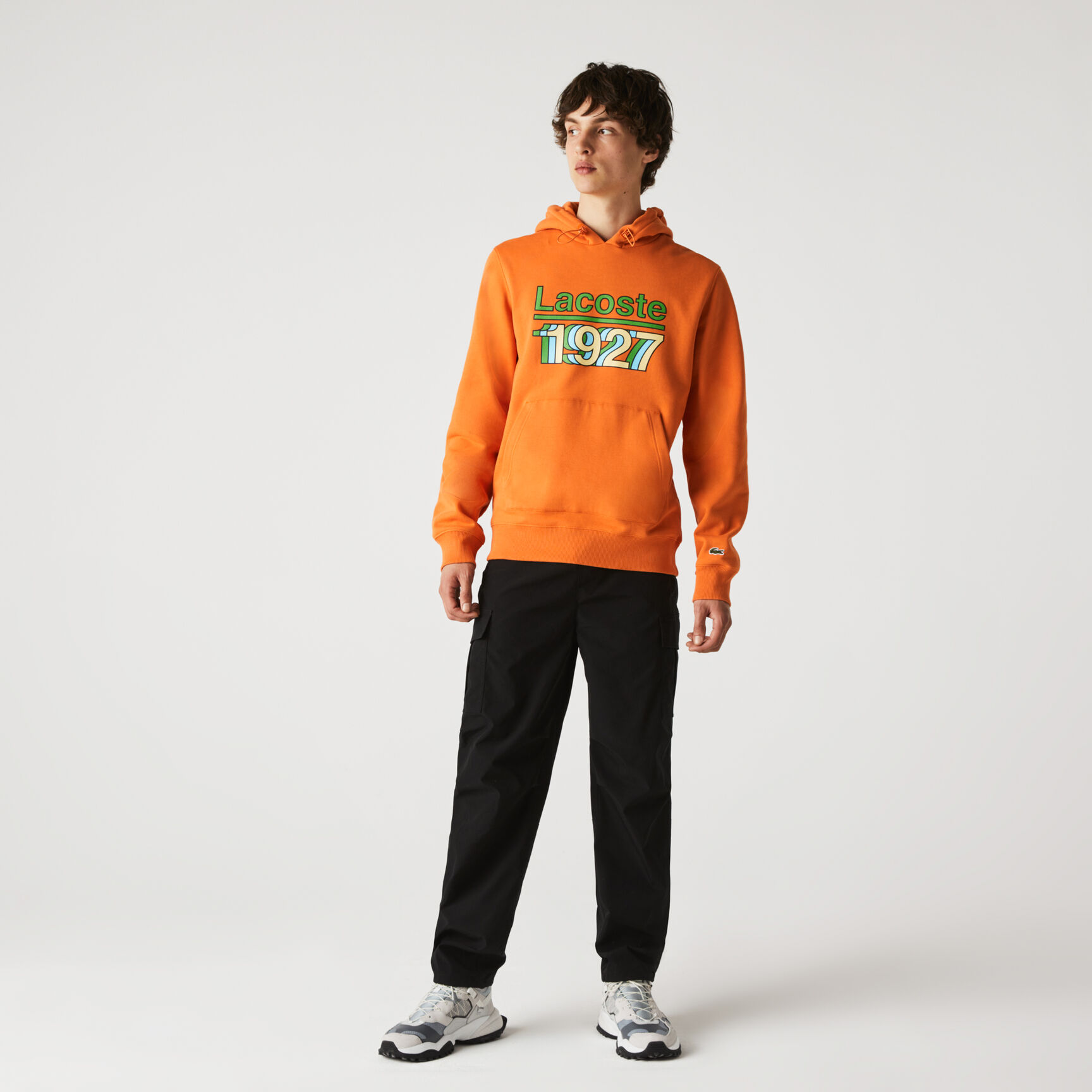 سويت شيرت رجالي من الصوف بغطاء للرأس مطبوع