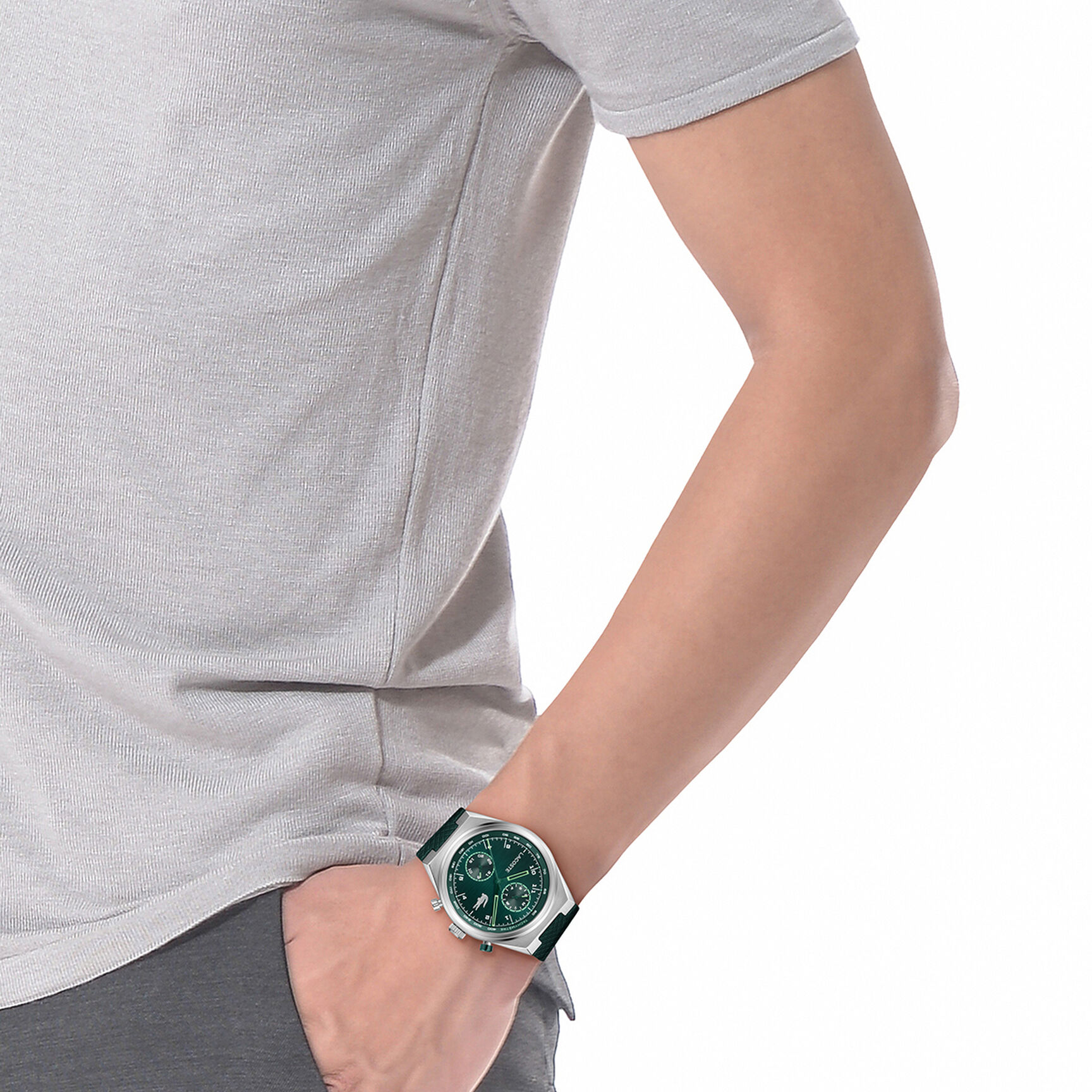 Green Silicone Strap Men's Watch Green Silicone Strap Men's Watch