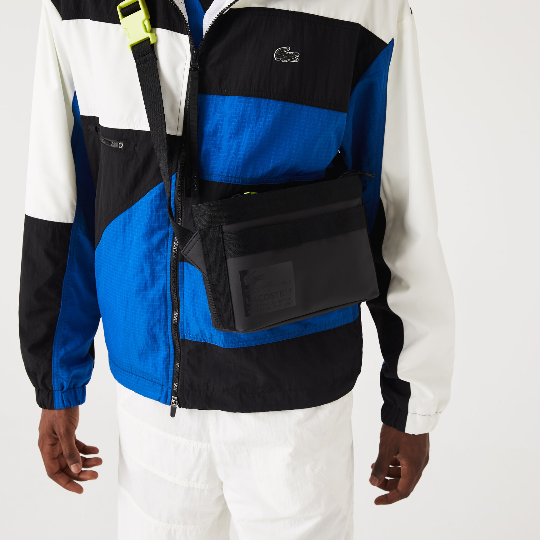 Men's Lacoste Signature Print Water-Repellent Reporter Bag Men's Lacoste Signature Print Water-Repellent Reporter Bag