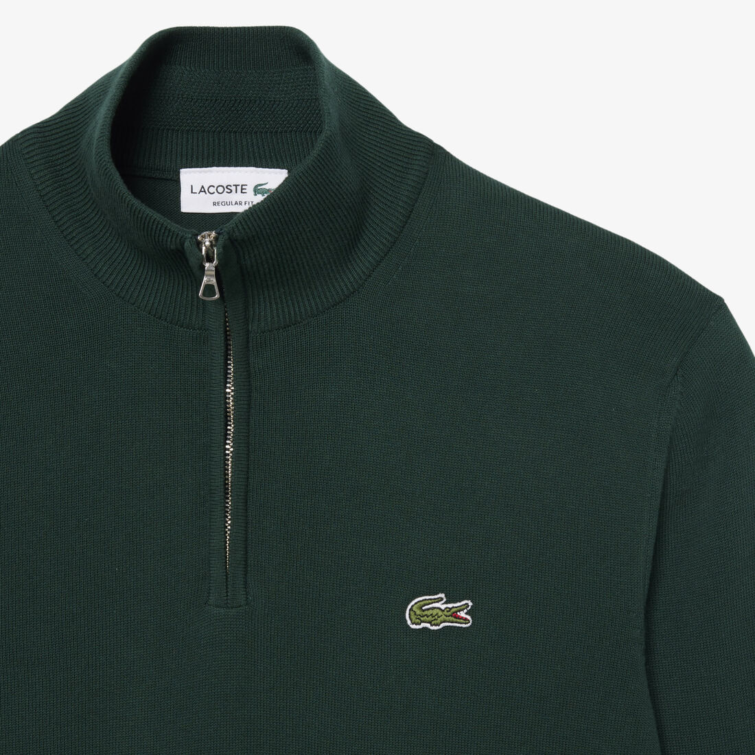 Zipped High Neck Cotton Sweater lacoste zipped high neck cotton sweater