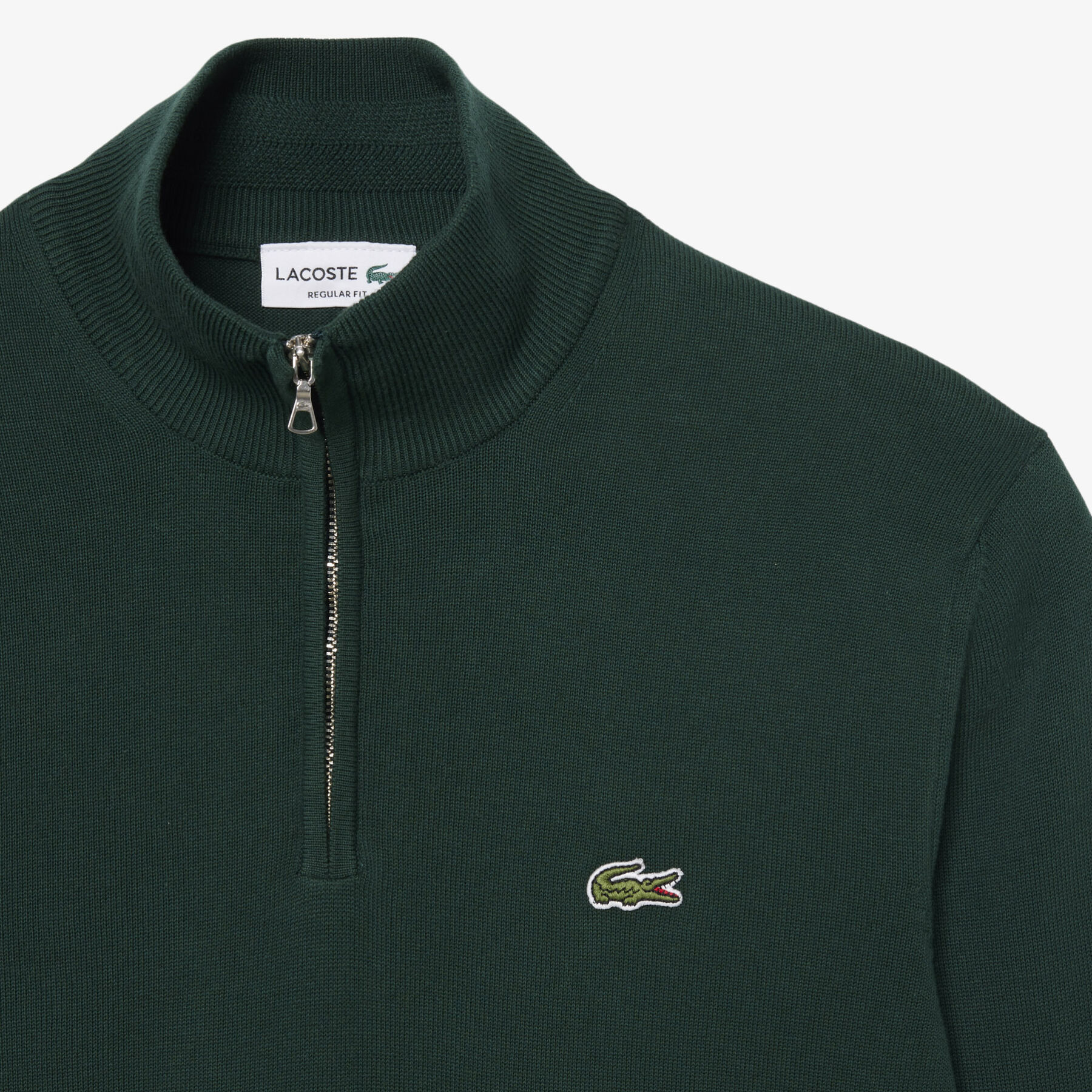 Zipped High Neck Cotton Sweater lacoste zipped high neck cotton sweater
