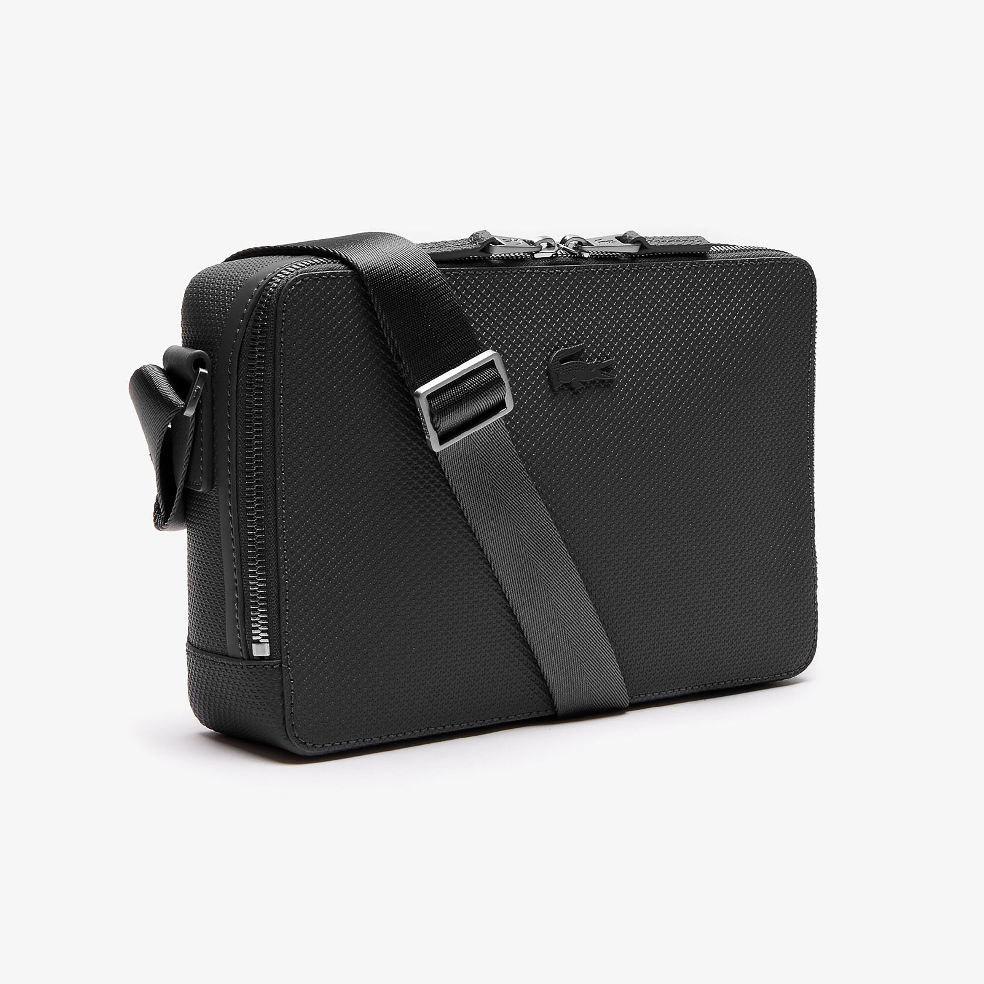 Men's Chantaco Matte Stitched Leather Zippered Crossbody Bag Men's Chantaco Matte Stitched Leather Zippered Crossbody Bag