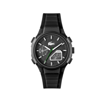 Lacoste Round Analog Mens Black Case Watch