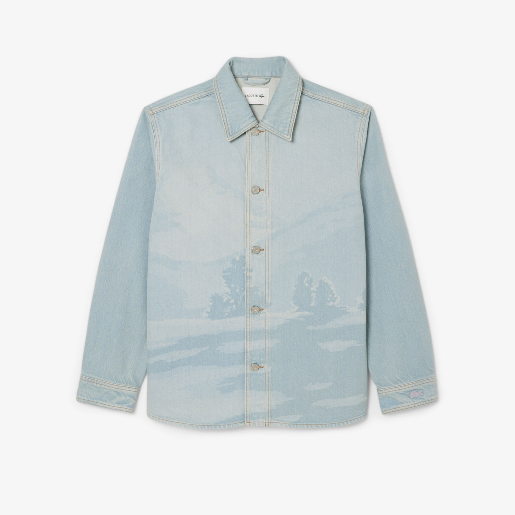 Landscape Motif Denim Overshirt Landscape Motif Denim Overshirt
