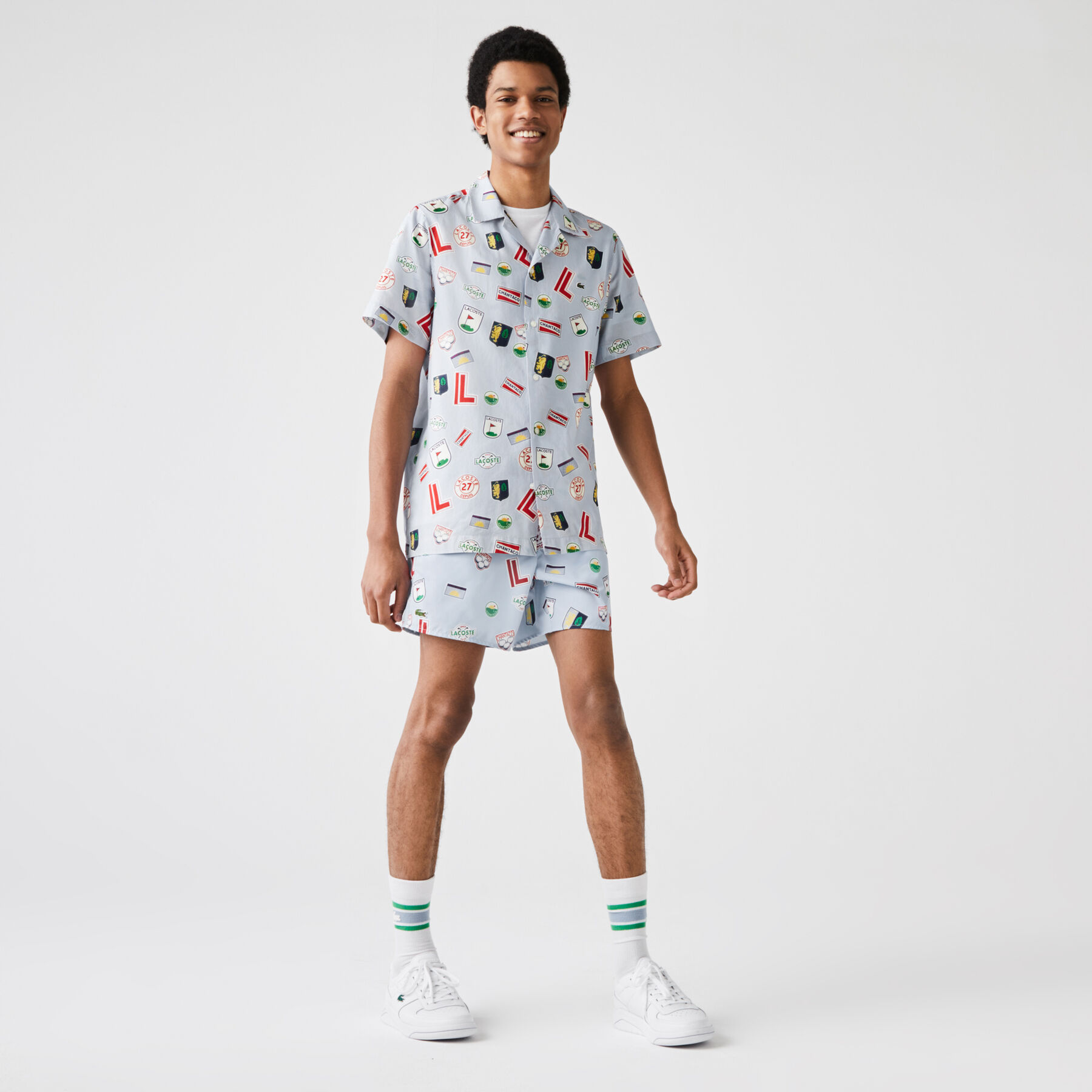 Men's Hawaiian Print Cotton Shirt lacoste men s hawaiian print cotton shirt