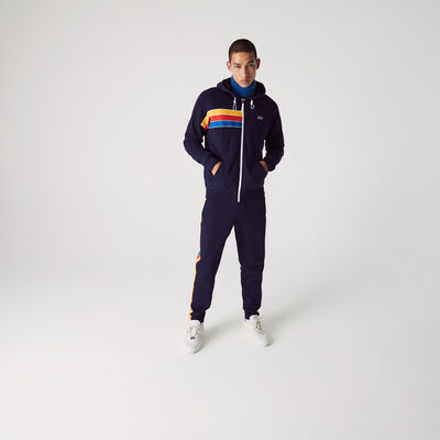 Men's Lacoste Sport Hooded Colourblock Fleece Zip Sweatshirt