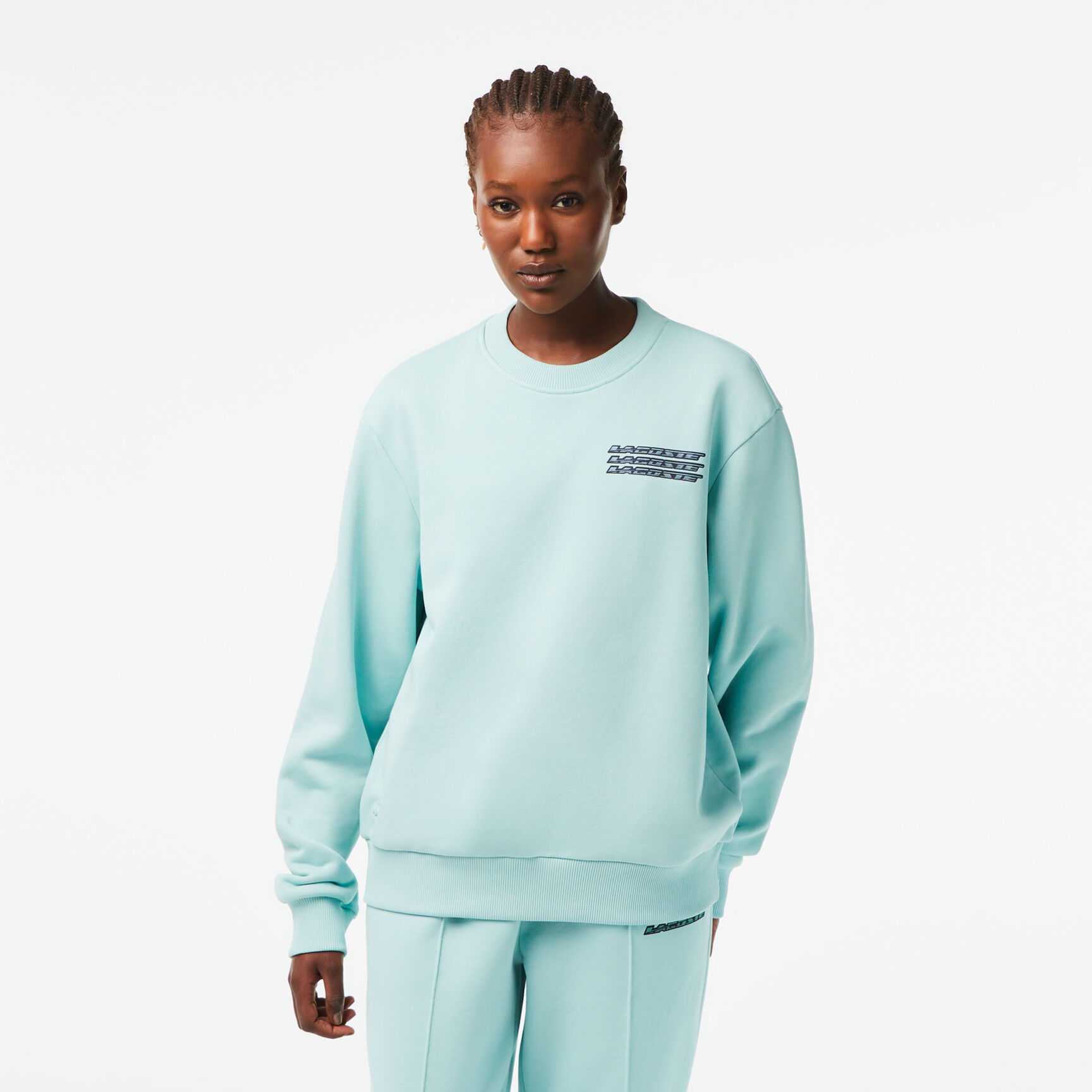 Women’s Lacoste Unbrushed Fleece Printed Sweatshirt Women’s Lacoste Unbrushed Fleece Printed Sweatshirt