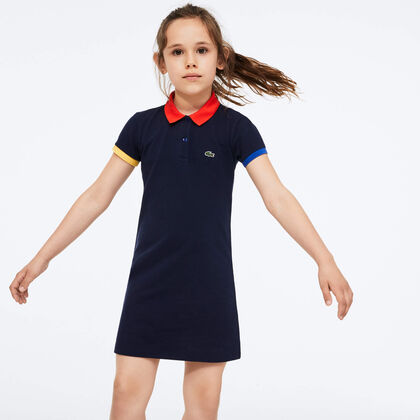 Girl’s Polo-style Contrast Cotton Dress