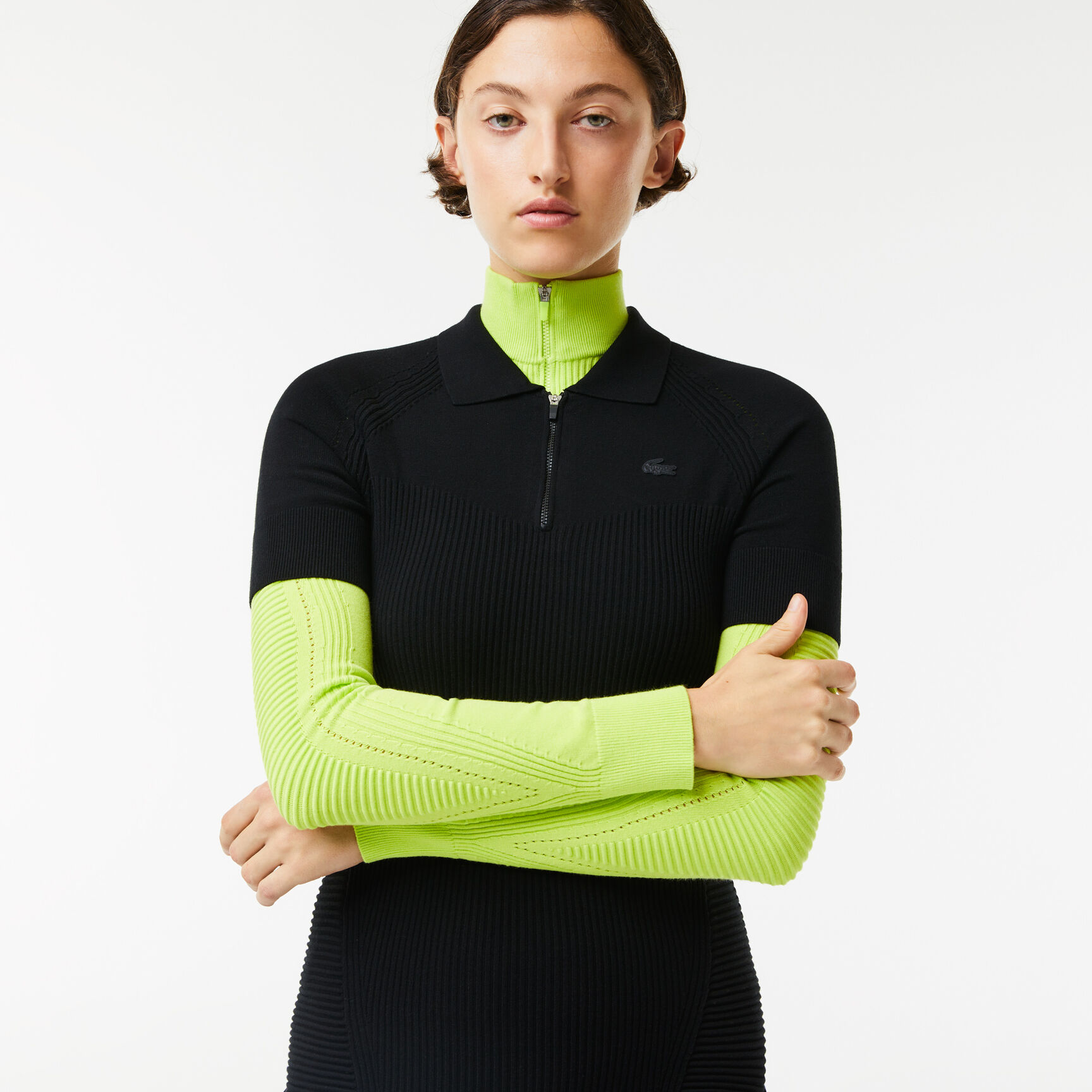 Women's Lacoste Knit Details Front Zip Dress Women's Lacoste Knit Details Front Zip Dress