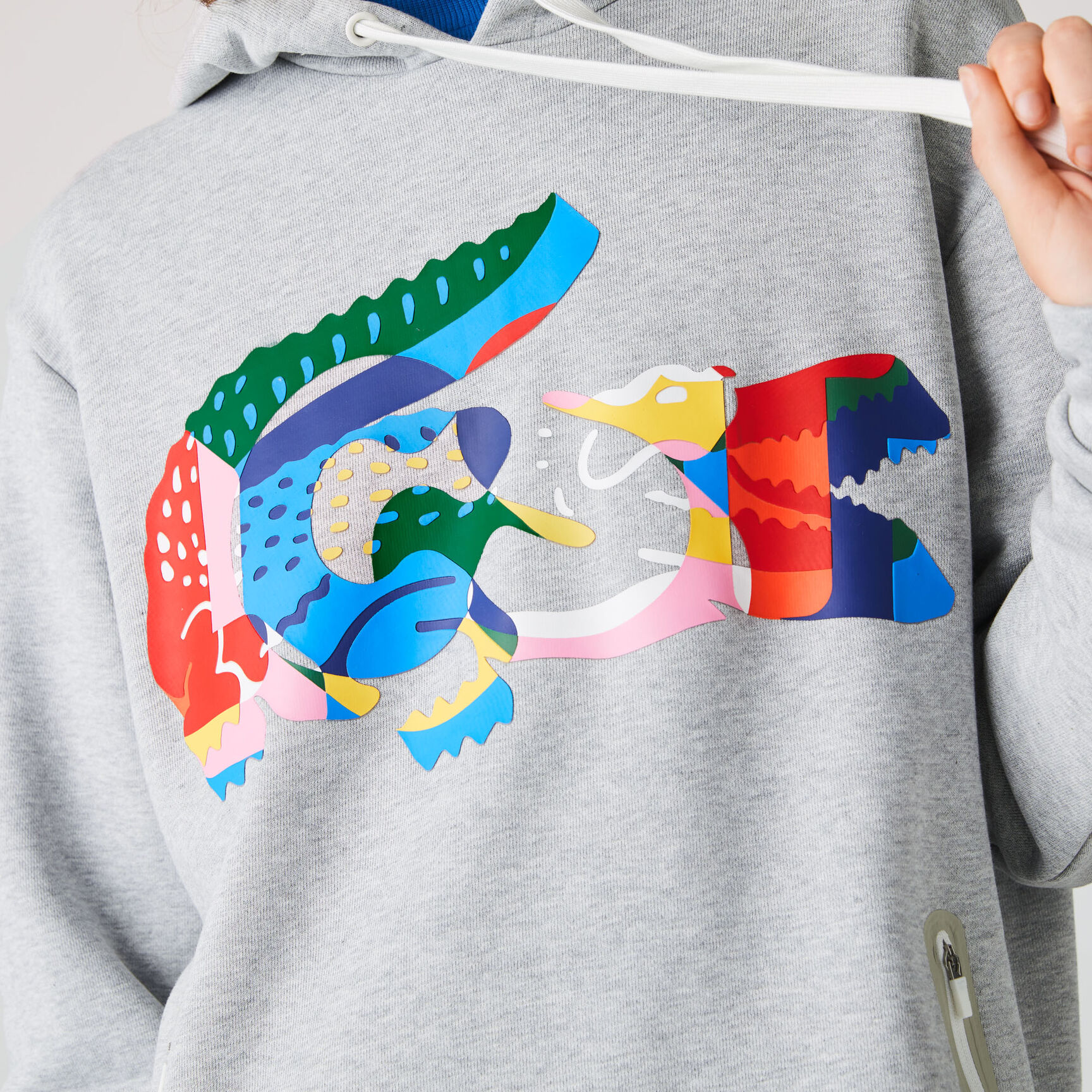 Women's Oversized Crocodile Print Hooded Fleece Sweatshirt