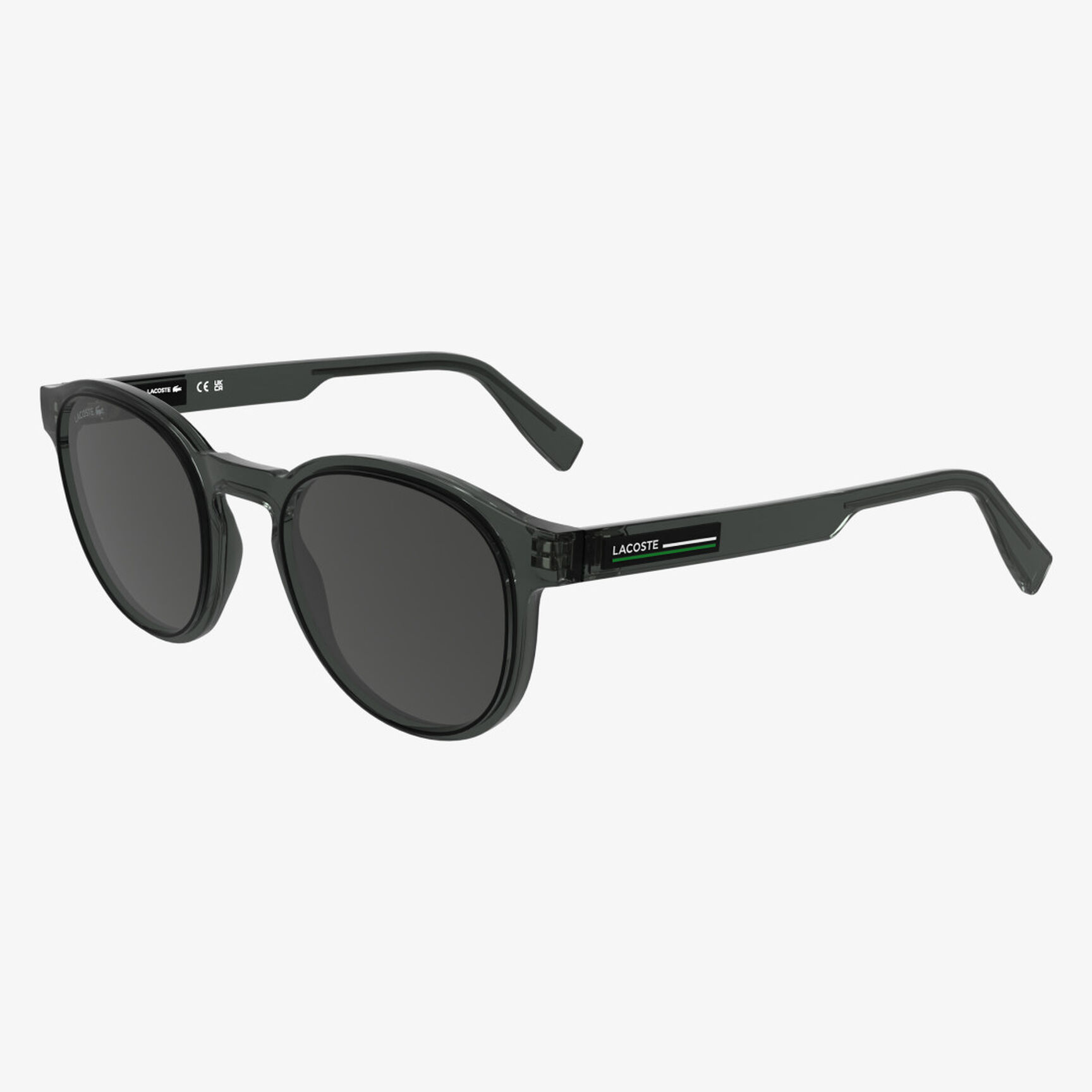 Lacoste Rubbery Stripes Rounded Aviator Glasses