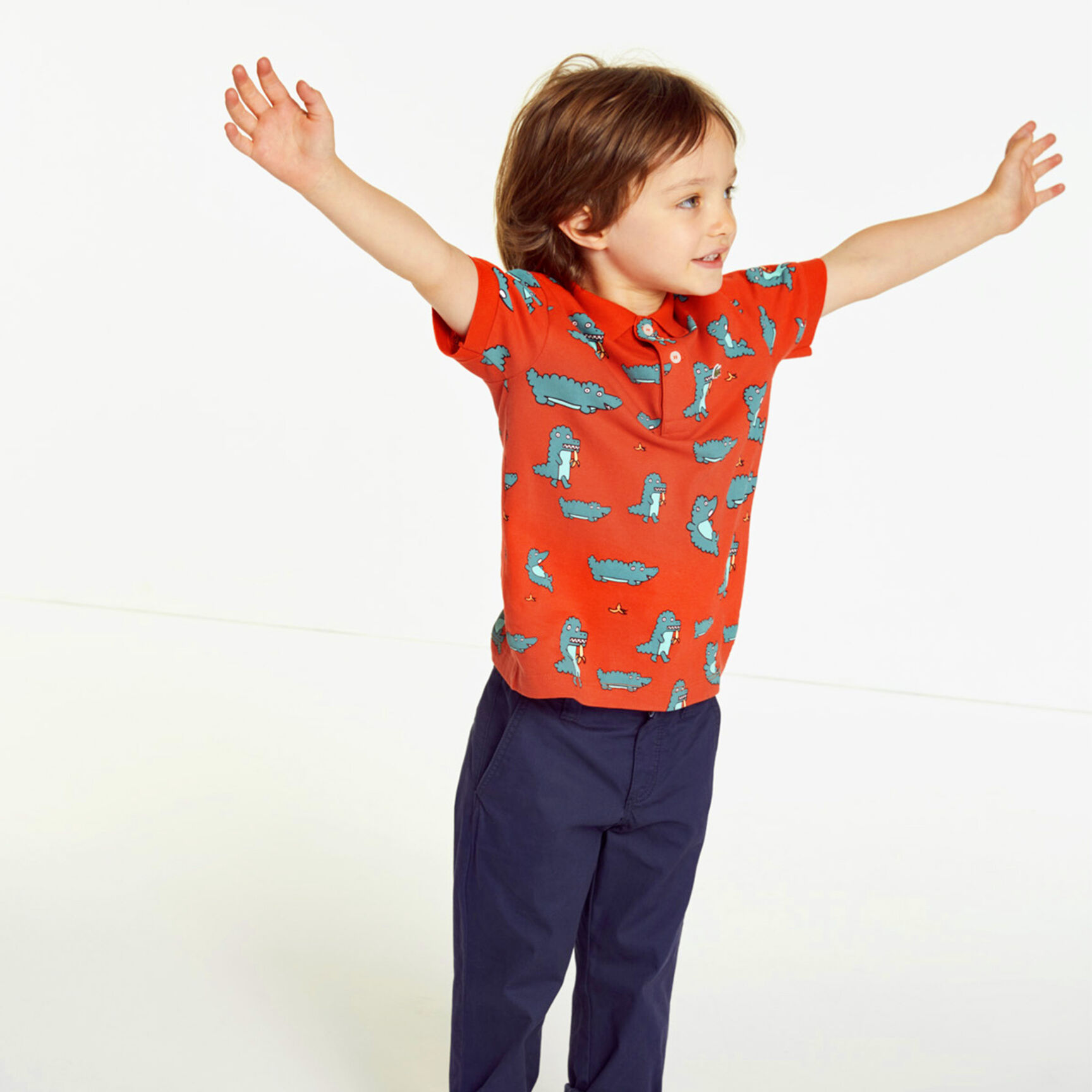 Boys' Lacoste Print Mini Piqué Polo Shirt
