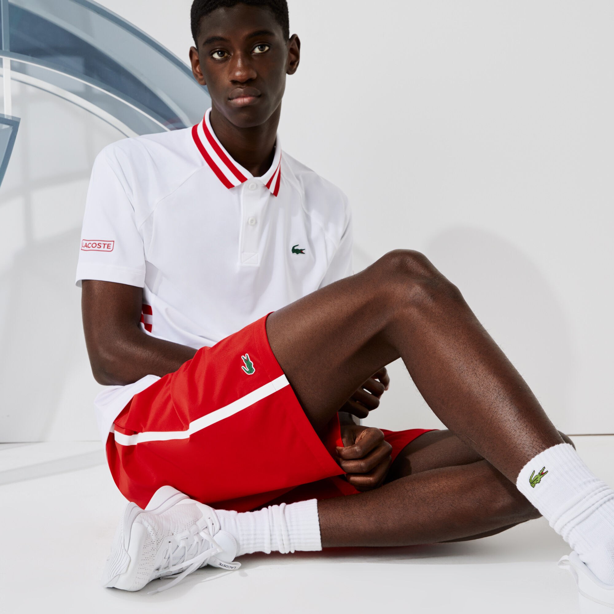 شورت مسامي مرن مجموعة Novak Djokovic وLacoste SPORT للرجال شورت مسامي مرن مجموعة Novak Djokovic وLacoste SPORT للرجال