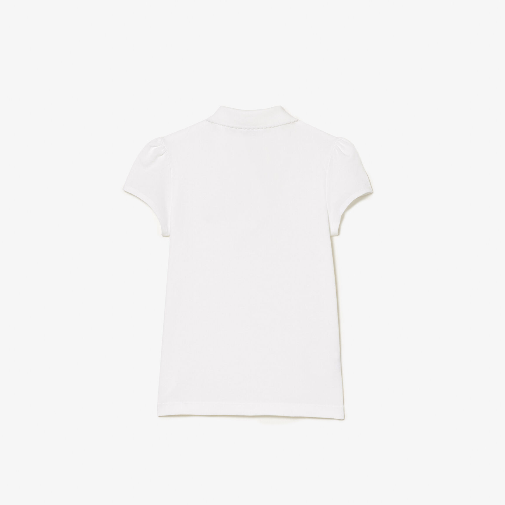 Scalloped Collar Mini Pique Polo Shirt