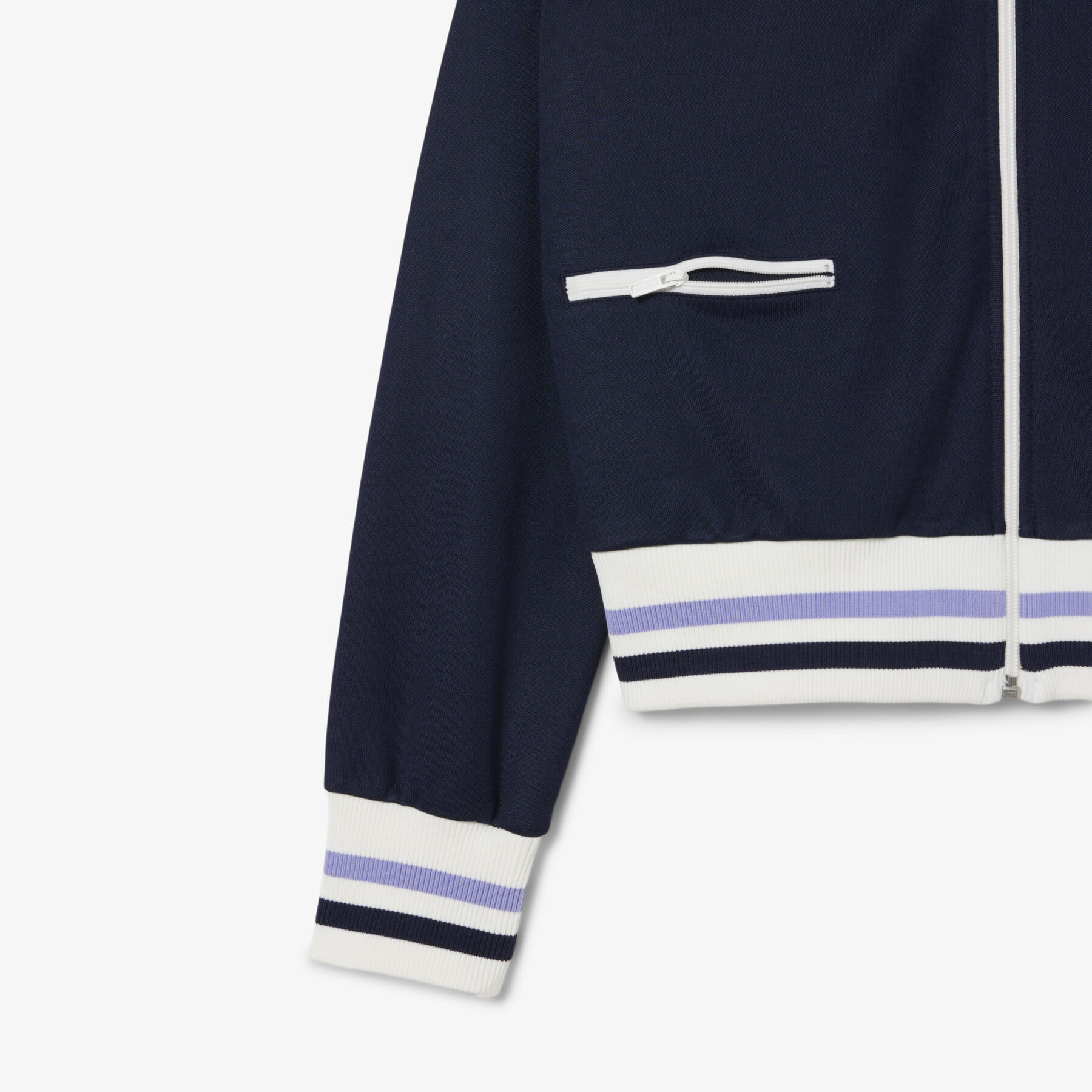 Zipped Stripe Accent Sweatshirt