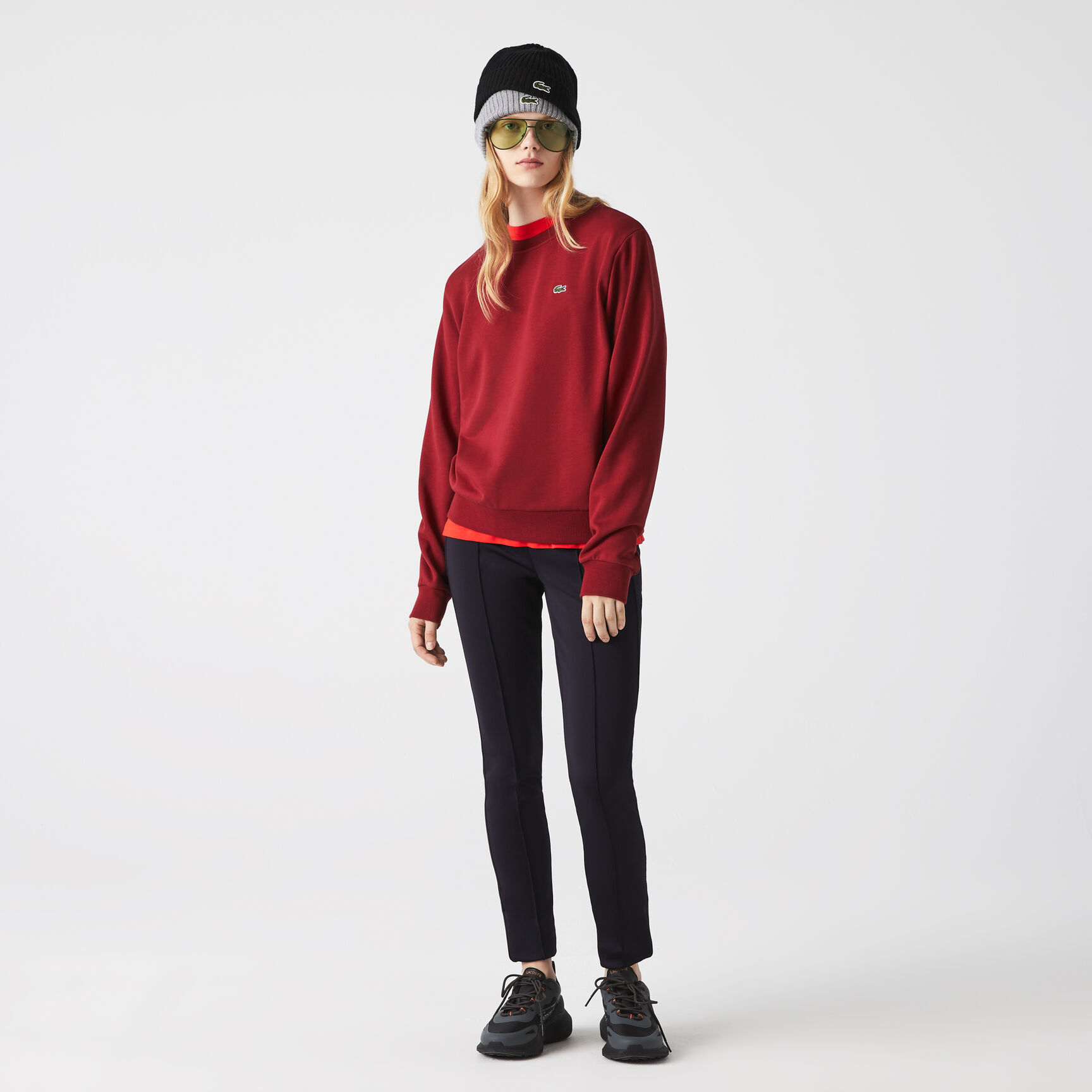 Women's Lacoste Unbrushed Fleece Jogger Sweatshirt Women's Lacoste Unbrushed Fleece Jogger Sweatshirt