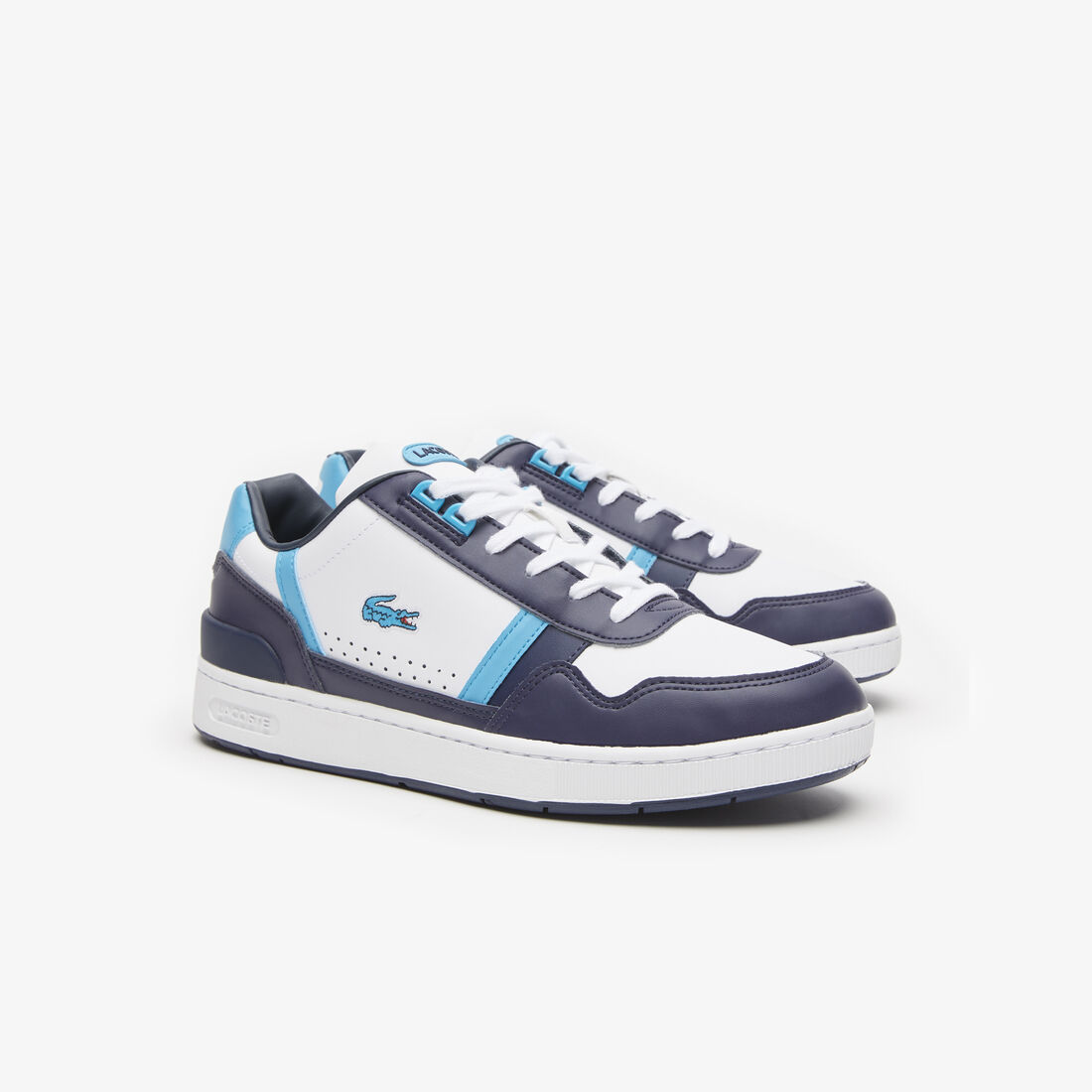 Men's Lacoste T-Clip Leather Colour Block Trainers Men's Lacoste T-Clip Leather Colour Block Trainers