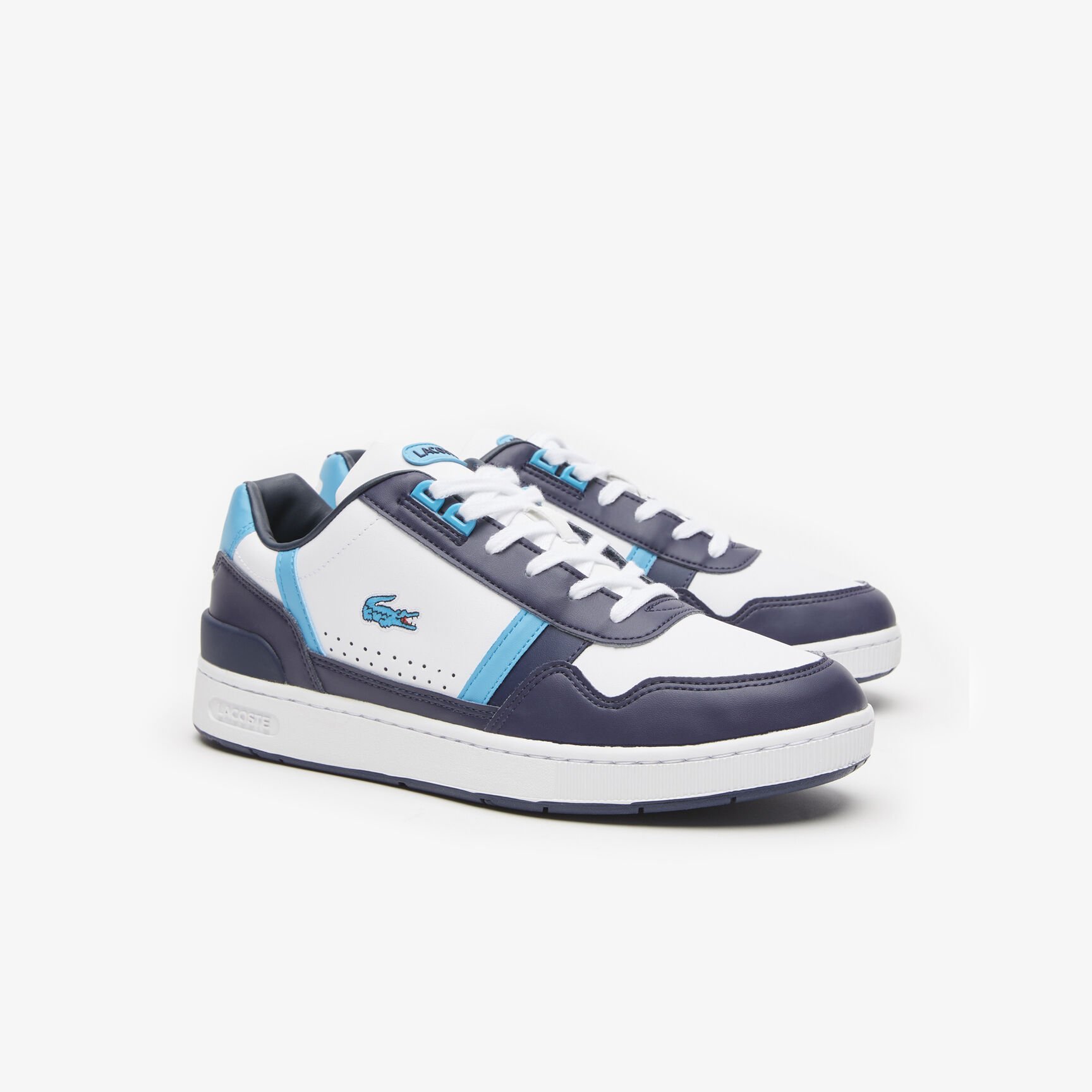 Men's Lacoste T-Clip Leather Colour Block Trainers Men's Lacoste T-Clip Leather Colour Block Trainers