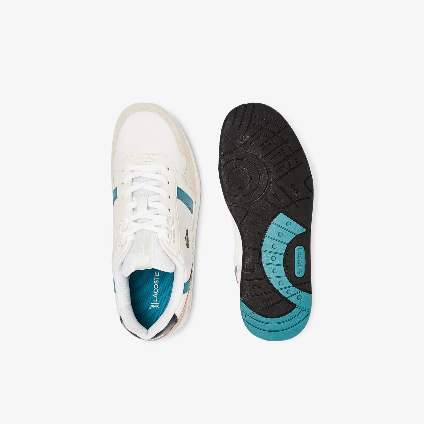 Women's T-Clip Leather and Synthetic Trainers lacoste women s t clip leather and synthetic trainers