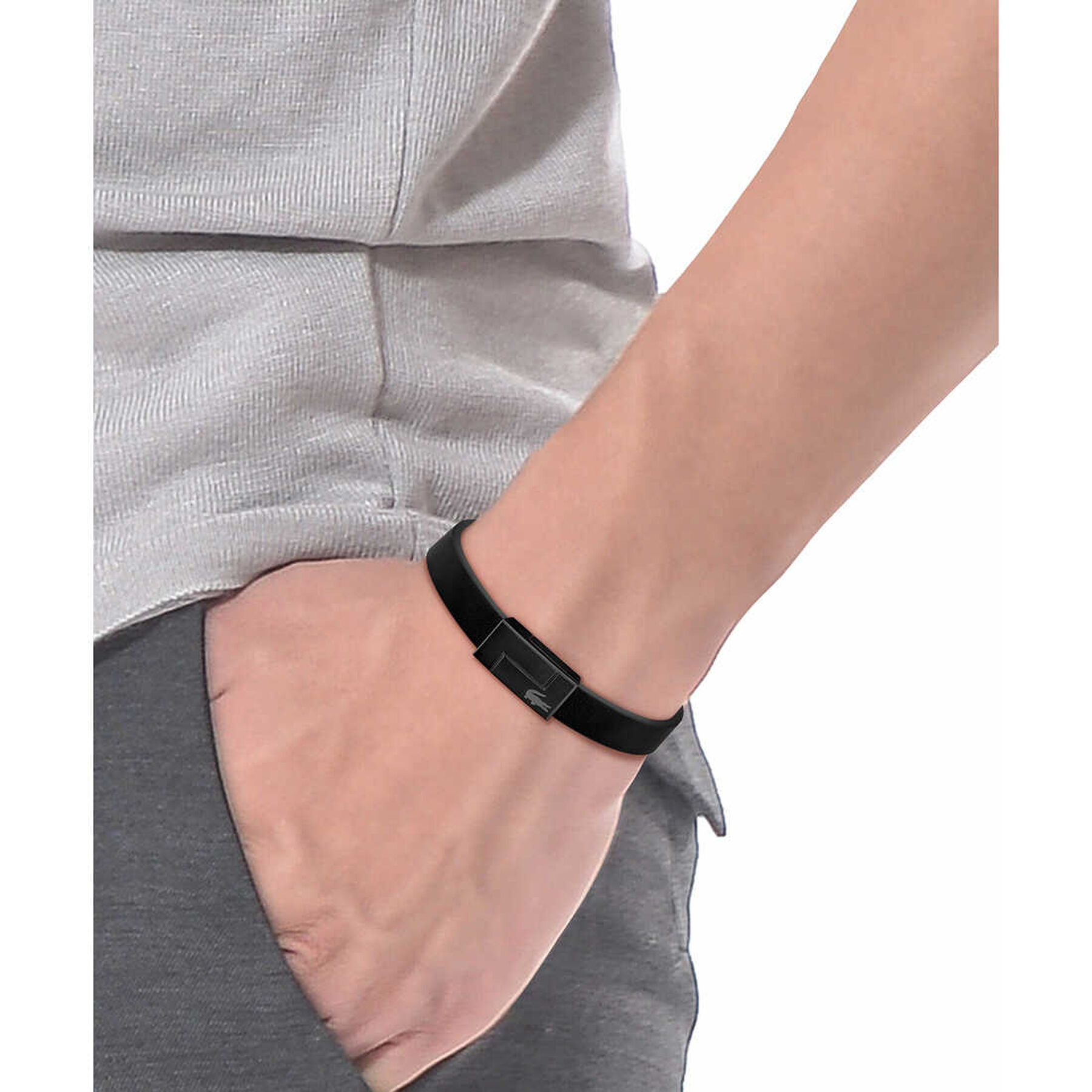 lacoste men traveler wrist band bracelet