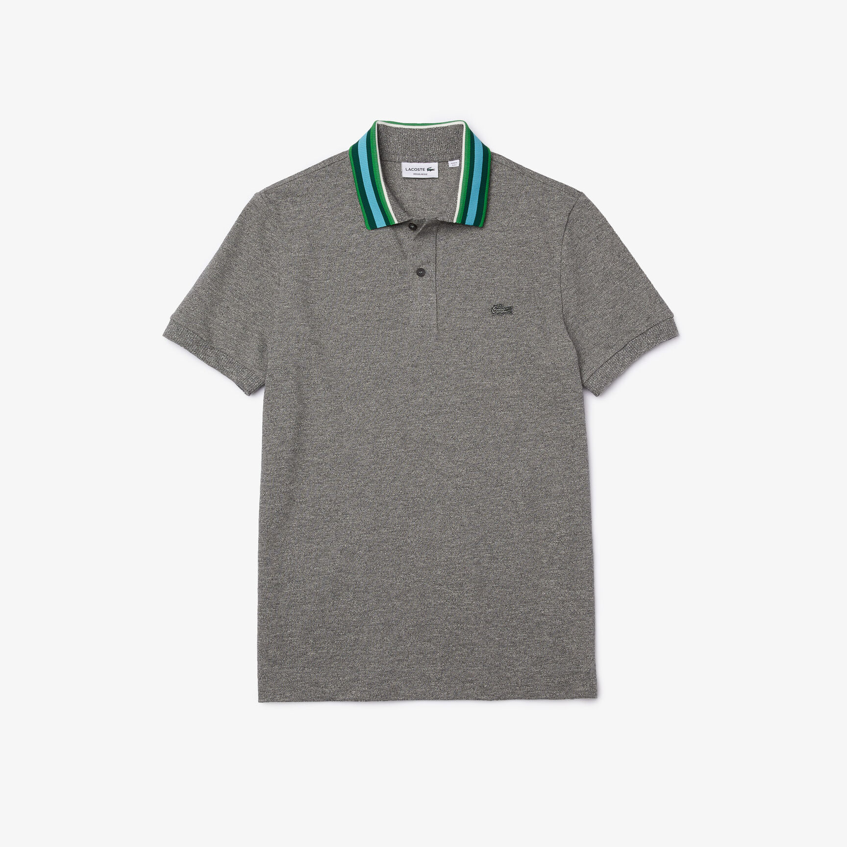 Men&rsquo;s Lacoste Regular Fit Striped Collar Cotton Piqu&eacute; Polo