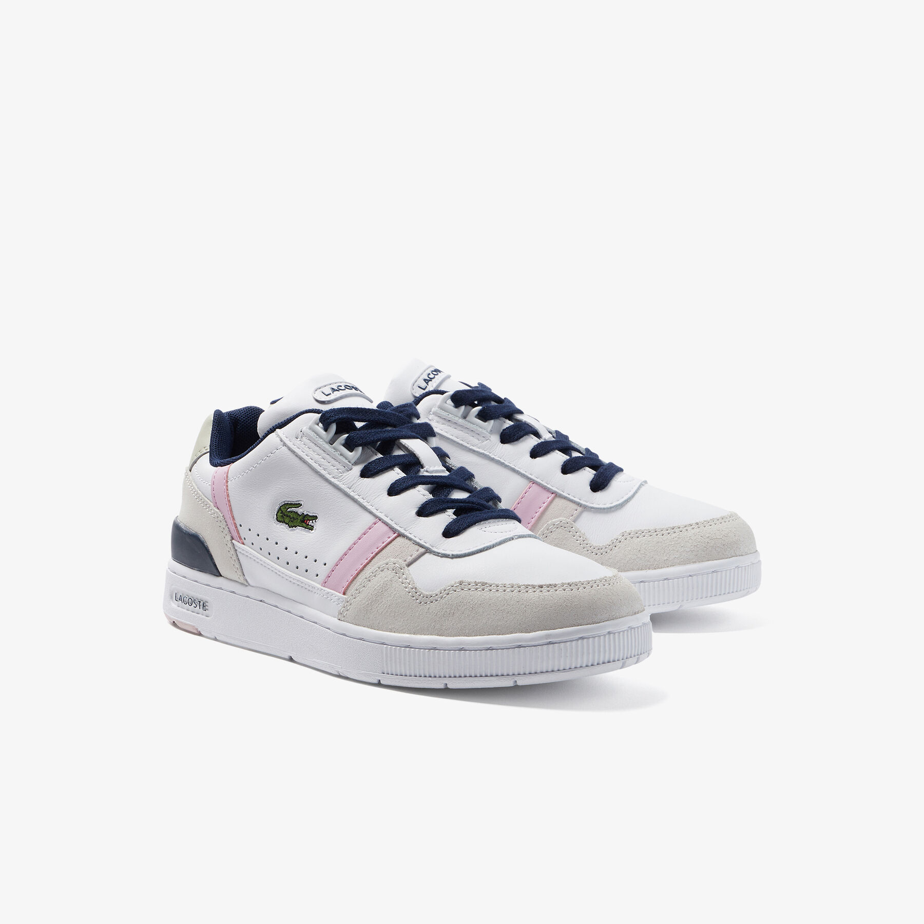 women s lacoste t clip leather color pop sneakers