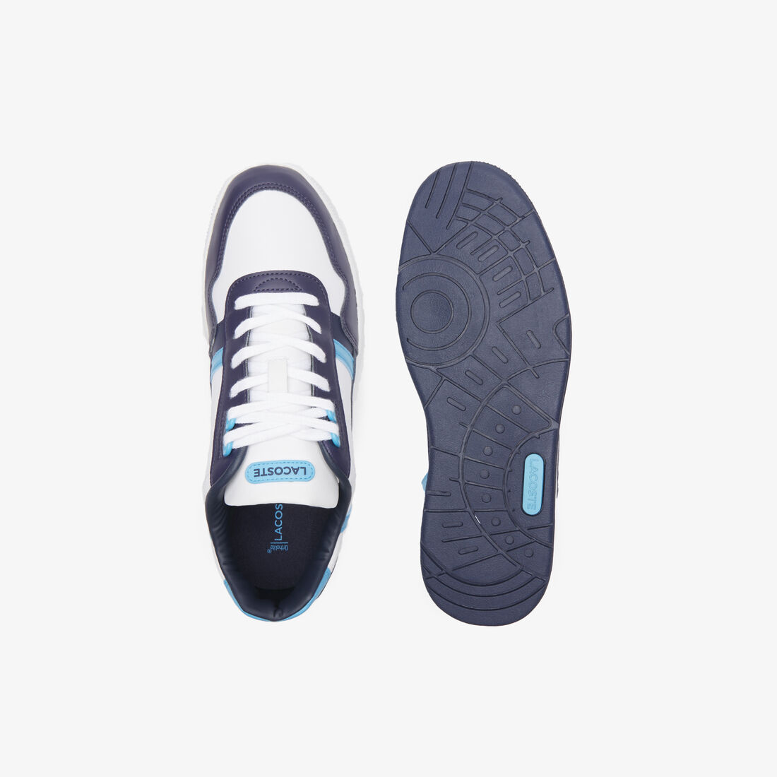 Men's Lacoste T-Clip Leather Colour Block Trainers Men's Lacoste T-Clip Leather Colour Block Trainers
