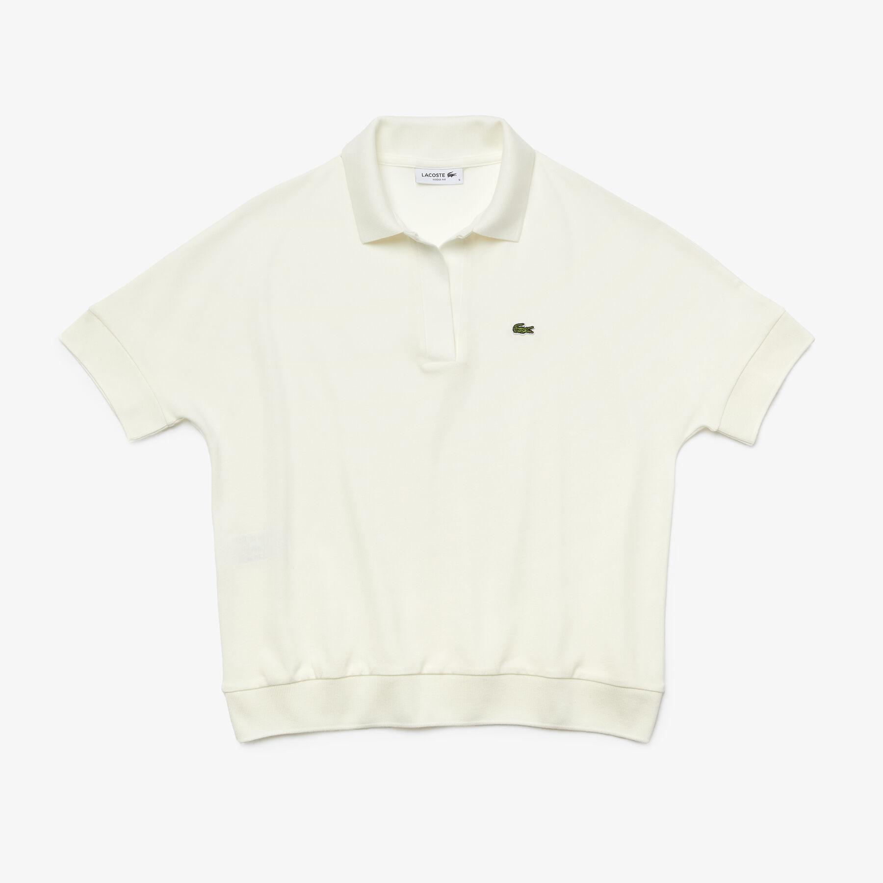 lacoste open neck fluid pique polo shirt