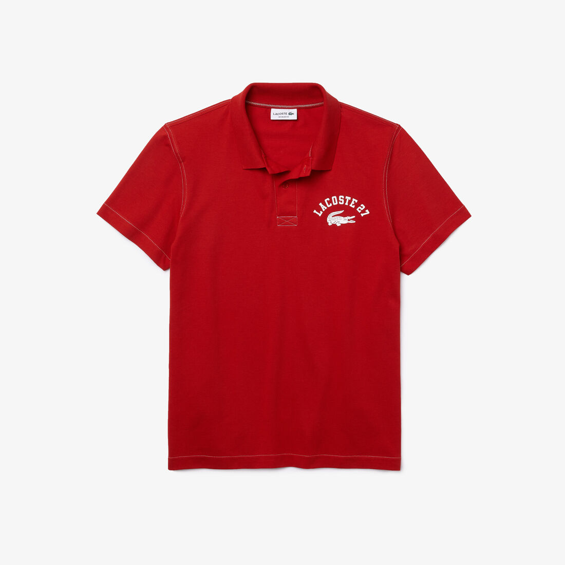 تيشيرت بولو لاكوست نسيج خفيف بقصة عادية وشعار الماركة للرجال تيشيرت بولو لاكوست نسيج خفيف بقصة عادية وشعار الماركة للرجال