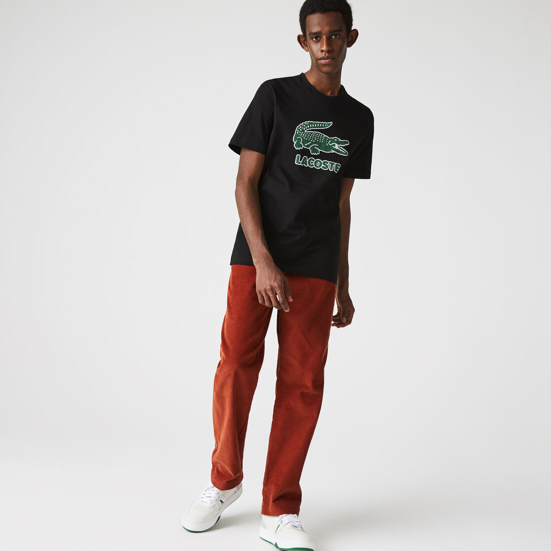 Men’s Crew Neck Crackled Logo Print Cotton T-shirt Men’s Crew Neck Crackled Logo Print Cotton T-shirt