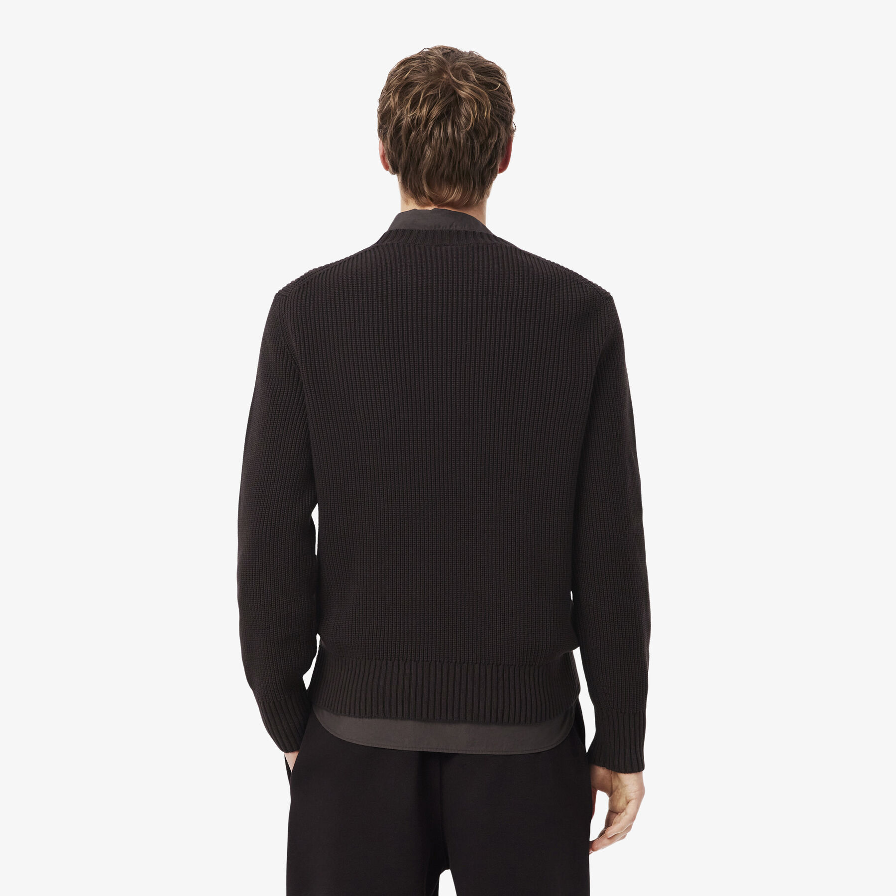 Pearl Rib Knit Badge Accent Sweater lacoste pearl rib knit badge accent sweater