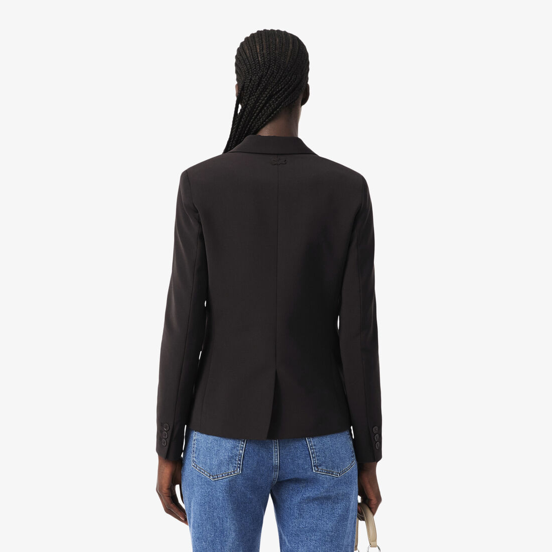 Embroidered Logo Slim Fit Wool Blazer Embroidered Logo Slim Fit Wool Blazer