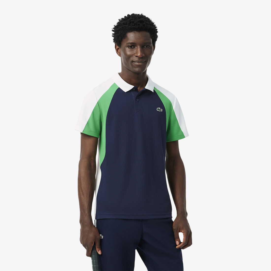 Colour-Block Printed Sport Polo Shirt