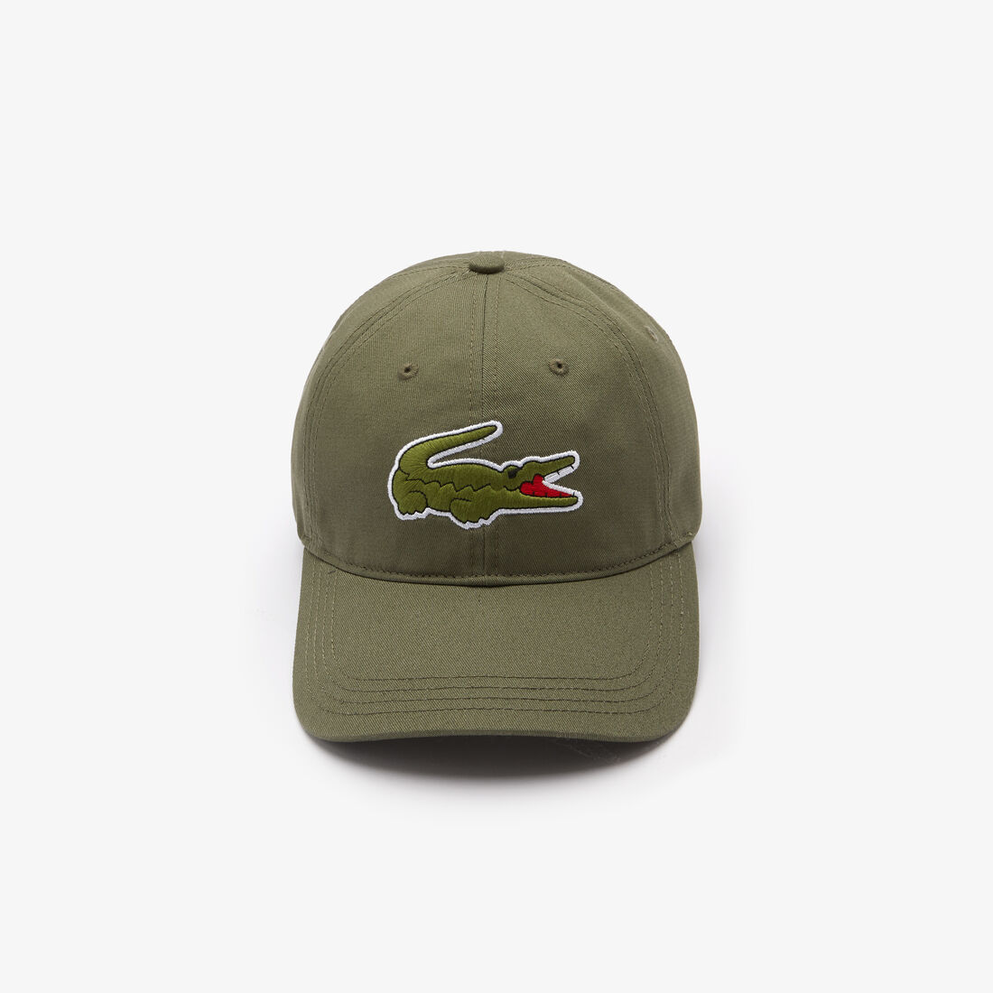 قبعة كاب قطنية بخطوط متباينة اللون وشعار التمساح كبير الحجم للرجال قبعة كاب قطنية بخطوط متباينة اللون وشعار التمساح كبير الحجم للرجال