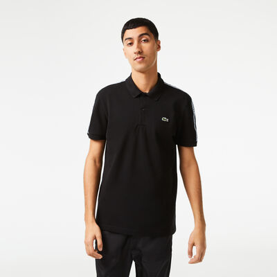 Regular Fit Logo Stripe Stretch Cotton Polo Shirt