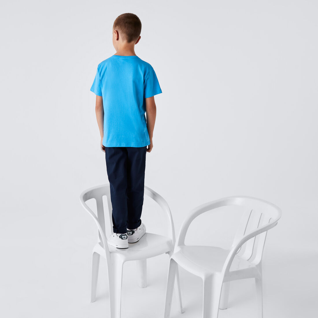 تيشيرت قطن جيرسيه بفتحة رقبة مستديرة للأطفال تيشيرت قطن جيرسيه بفتحة رقبة مستديرة للأطفال